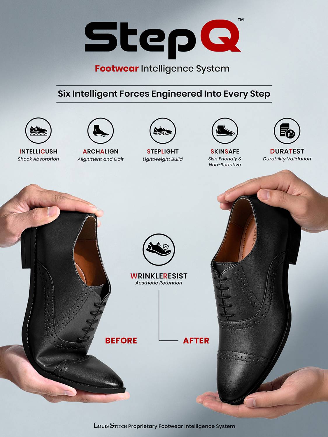 Louis Stitch Black Lace Up Shoes for Men UK 6 - Image 3