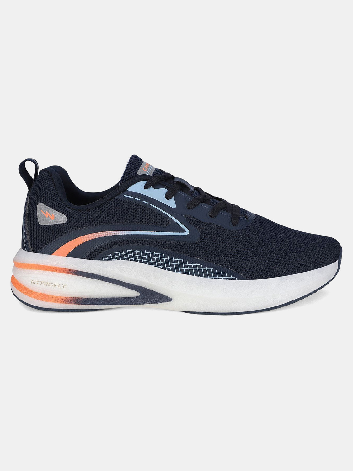 Image of CAMPUS REBEL Men's Sports Shoes | Breathable Mesh Upper with Nitrofly Tech | Lace-Up Running Shoes For Men