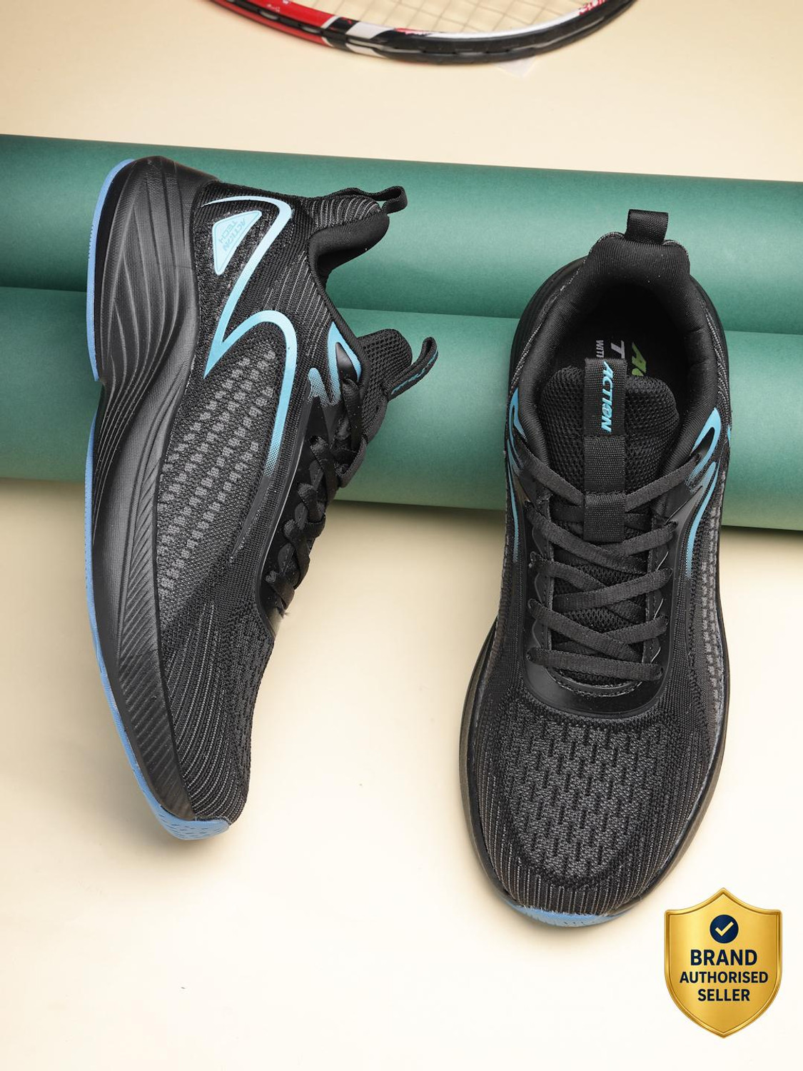 Image of action Athleo BULLET-233 Lightweight Comfortable Durable Sports Lace-Up Running Shoes For Men