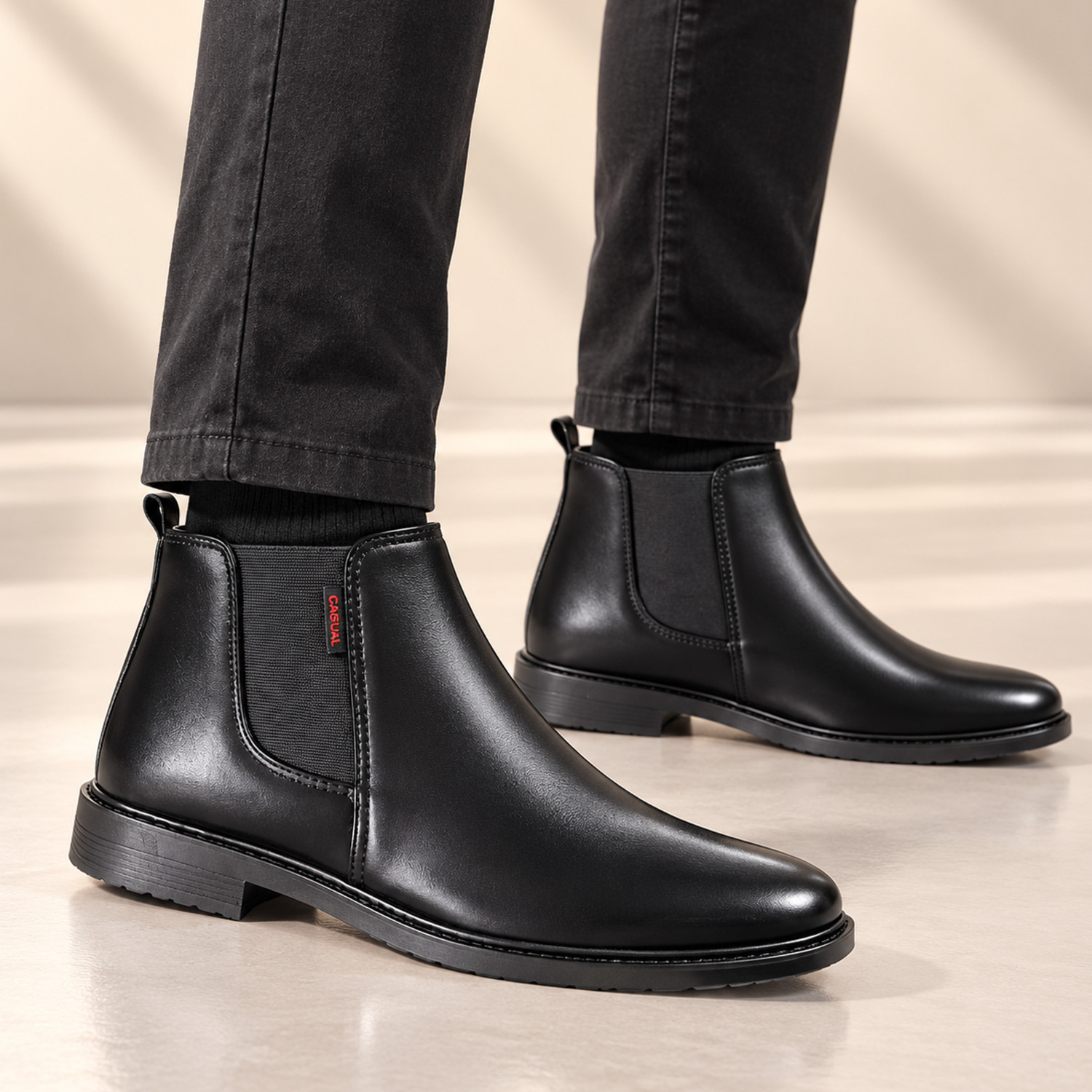 Image of Layasa Chelsea Men Boots For Men (Black, 10)