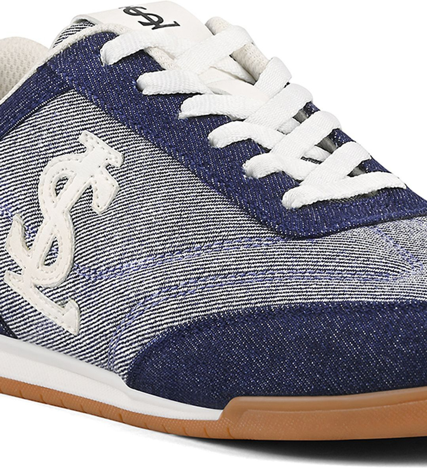 Image of LOUIS STITCH Women's Navy Blue Lightweight and Comfortable Casual Lace-Up Denim Sneakers Sneakers For Women