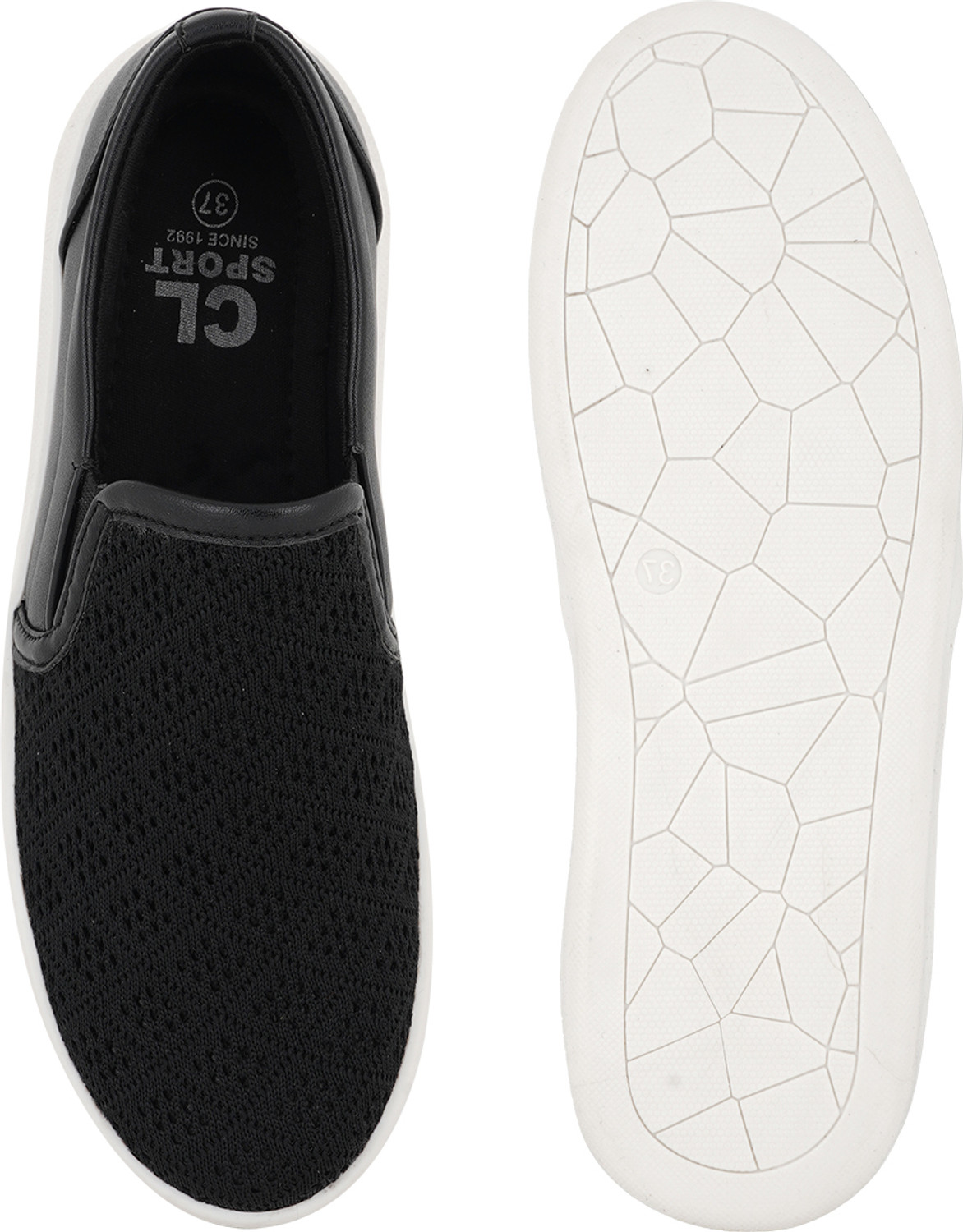 Image of CARLTON LONDON Women's Woven Design Slip-On Sneakers Sneakers For Women
