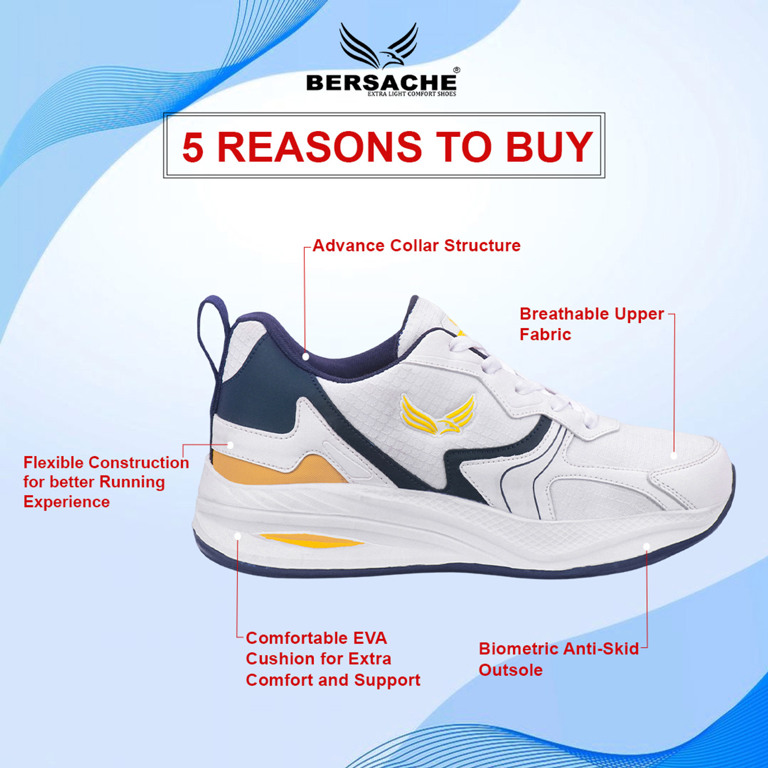 Image of BERSACHE Boys Lace Running Shoes