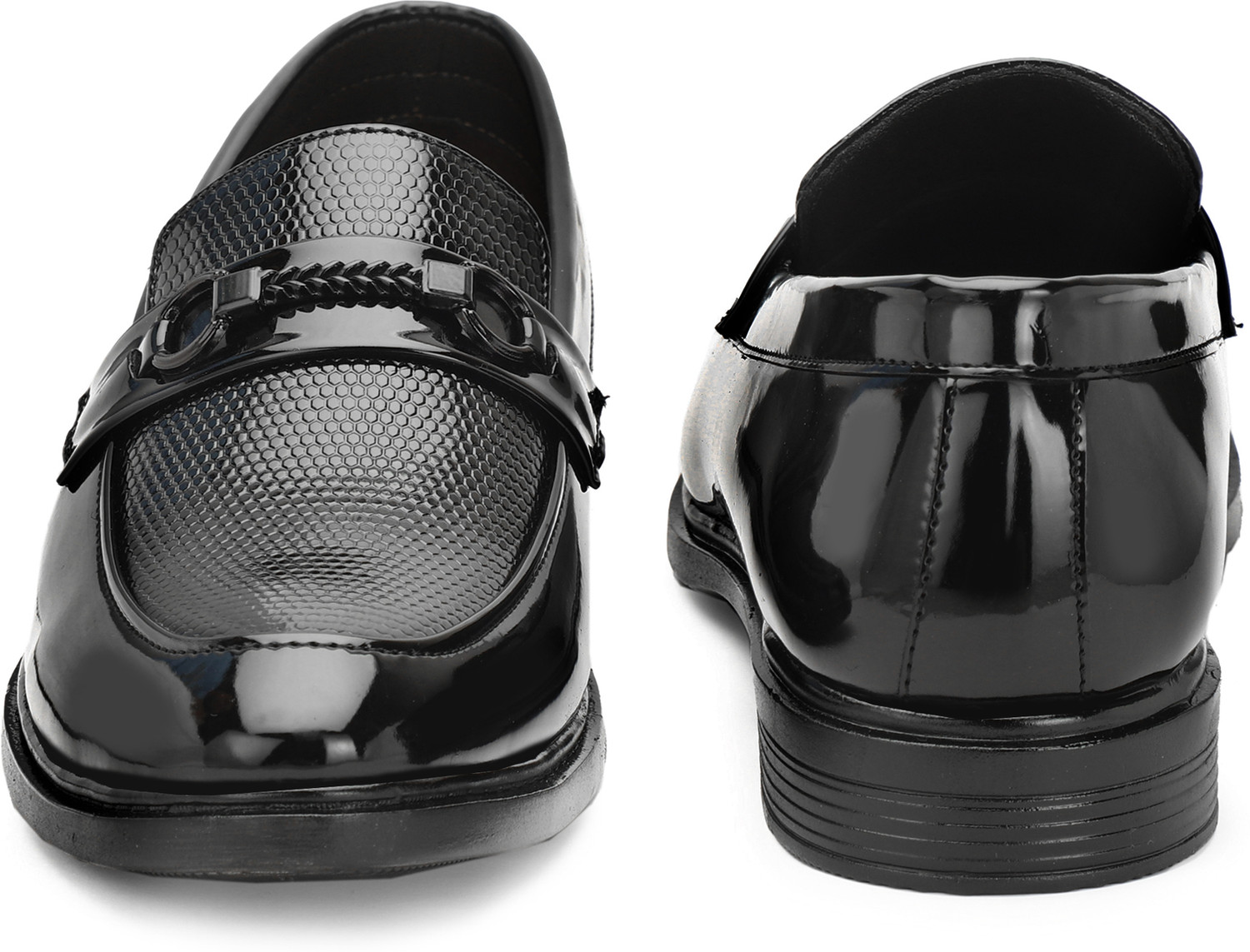Image of Ravoz Stylish /Attractive /Comfortable Patent Leather Upper | Shining Jet Party Shoes Loafers For Men