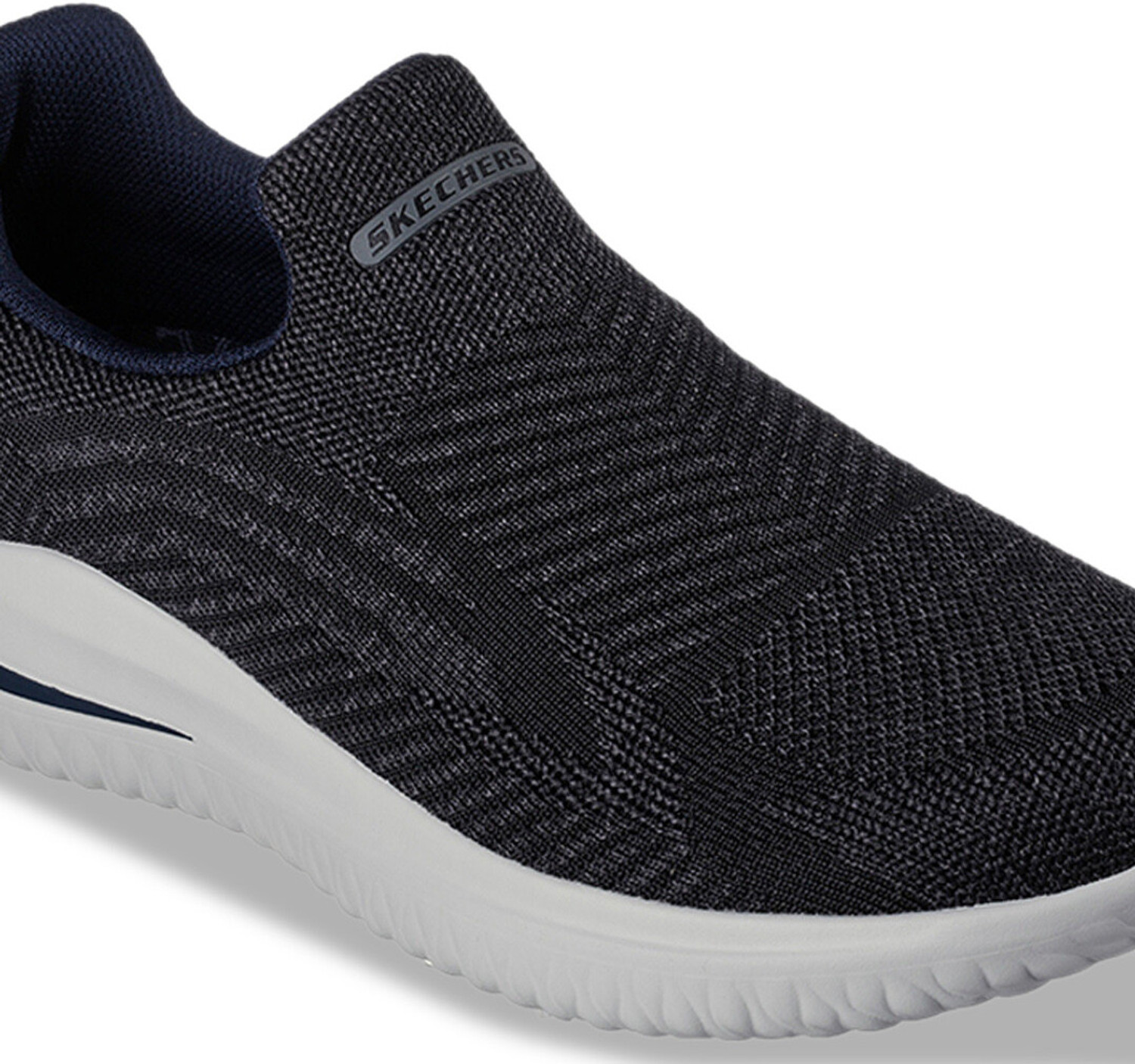 Image of Skechers DELSON 3 Men Textured Round Toe Slip On Casual Sneakers Casuals For Men