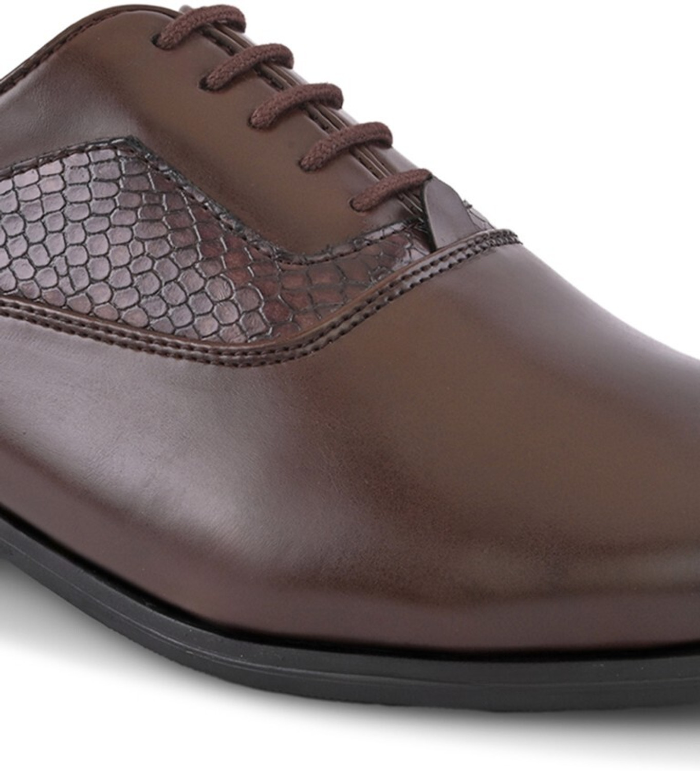 Image of House of Pataudi Men brown leather formal comfortable lace up formal oxfords shoes Oxford For Men (Brown, 11)