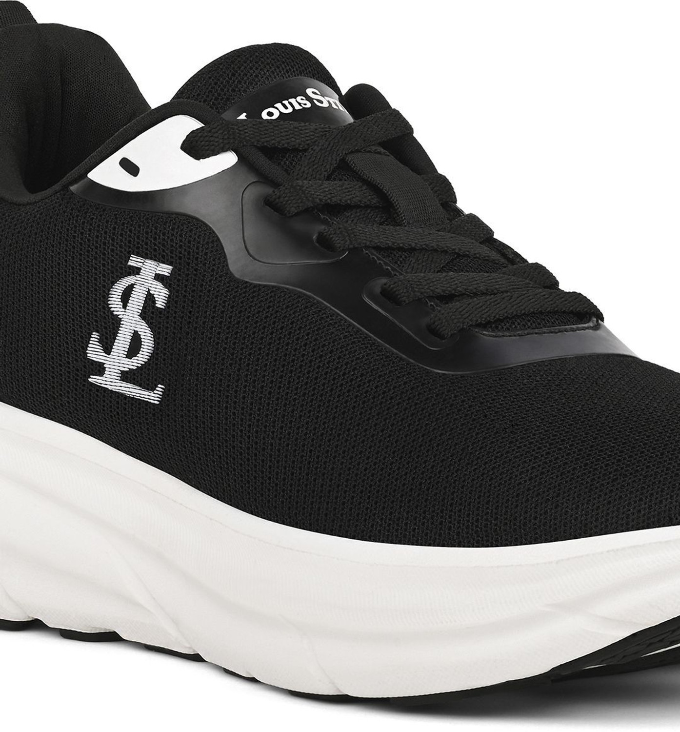Image of LOUIS STITCH Egyptian Black Flyknit Athleisure Sport Shoes, Casual Sneaker & Athleisure Wear Sneakers For Men