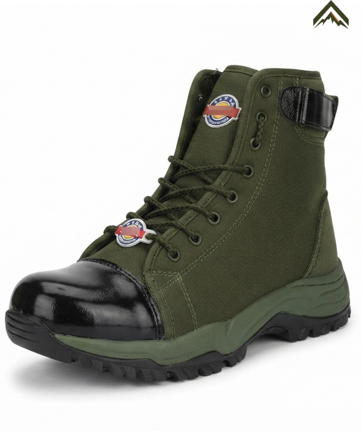 Image of Tactical Green Jungle Shoes, Olive Green Army High Ankle Shoes with Side Zip Boots For Men (Green, 7)