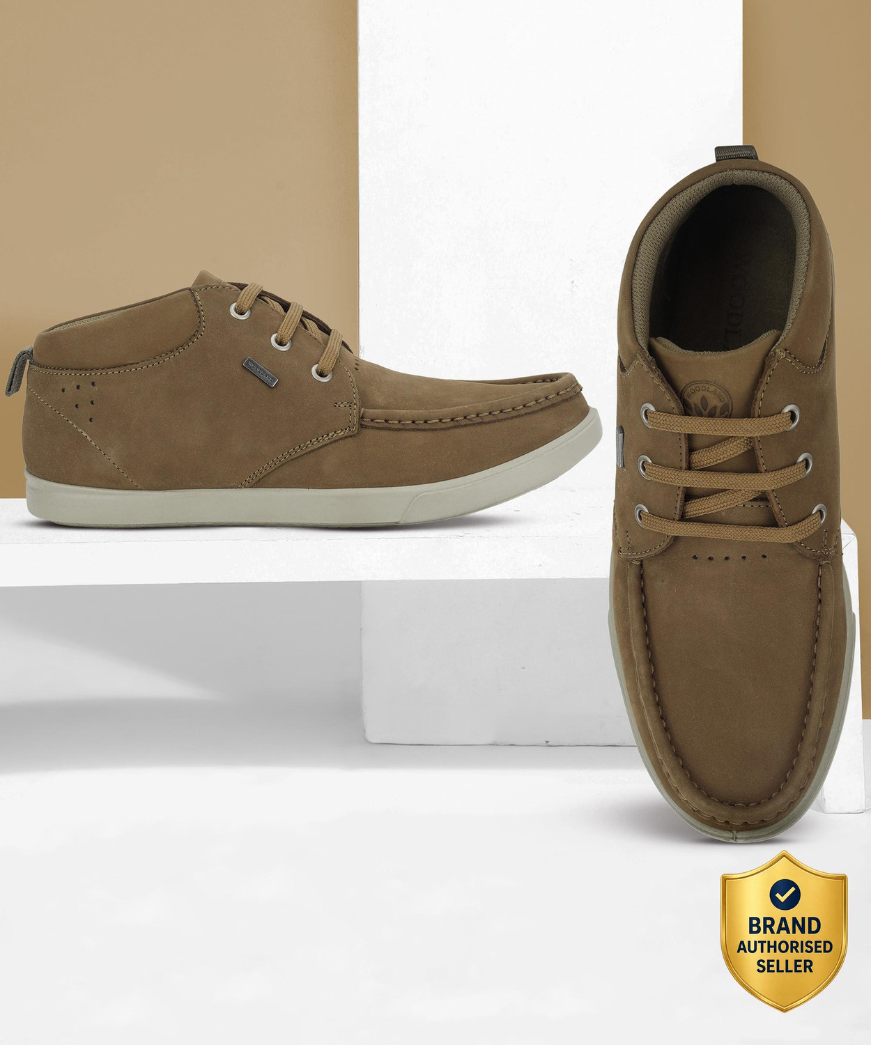 Image of WOODLAND Lace Up Lightweight Breathable Comfortable Daily Use Casuals For Men