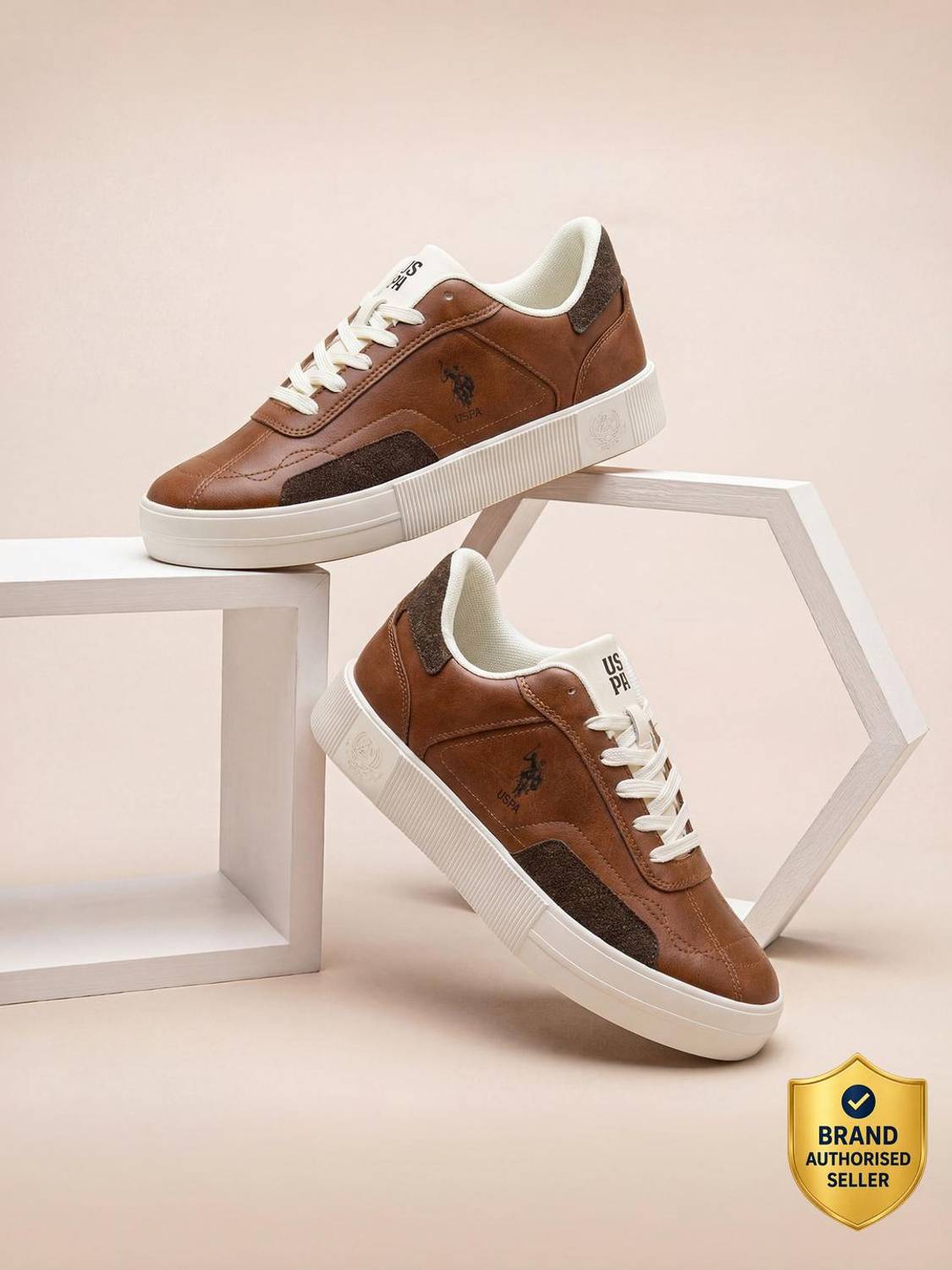 U.S. POLO ASSN. ZYRON Men's Brown Sneakers - Image 1