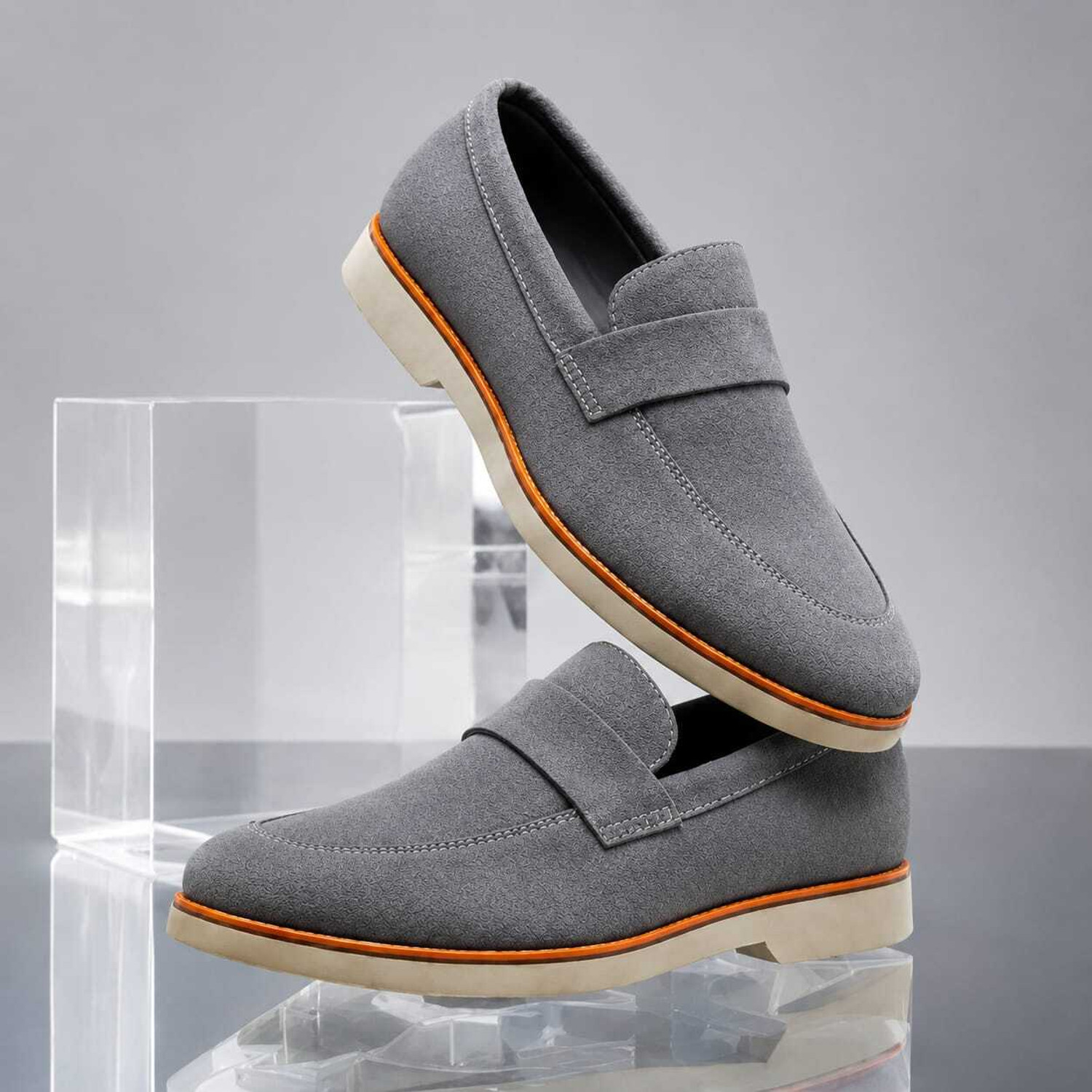 Image of AMZ TRADE Men's Stylish Grey Suede Loafer Shoes for Casual, Office and Daily Wear Loafers For Men