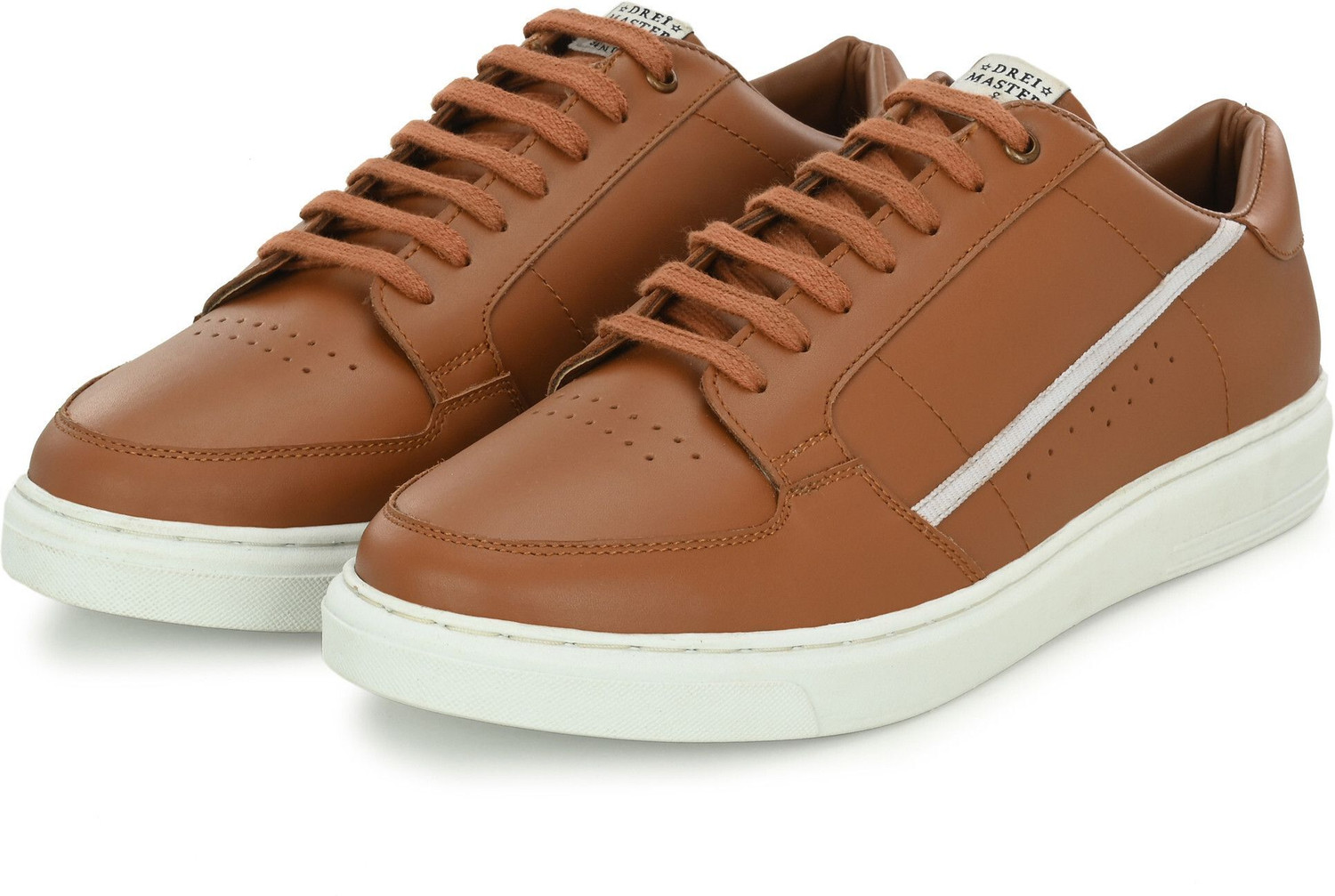 Image of AUSERIO Men's Leather Lace Up Sneaker Casual Shoes | Tan UK 10 (LS02) Sneakers For Men