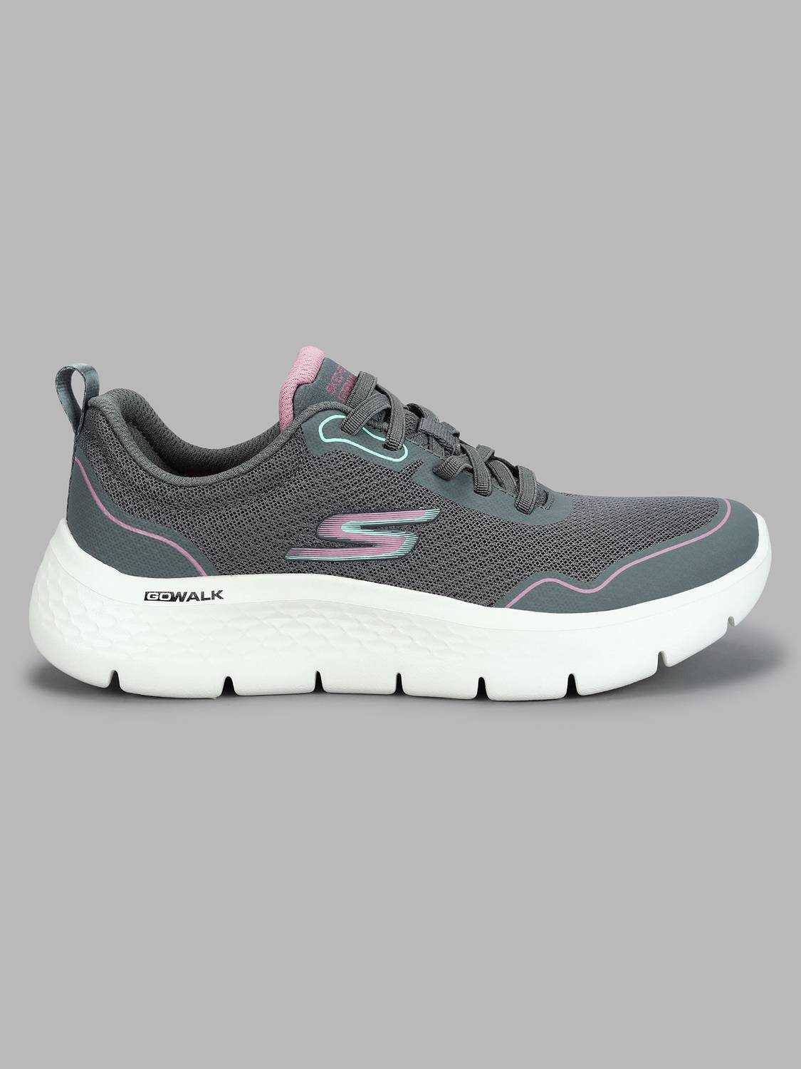 Skechers GO WALK FLEX Walking Shoes For Women - Gray - Image 3