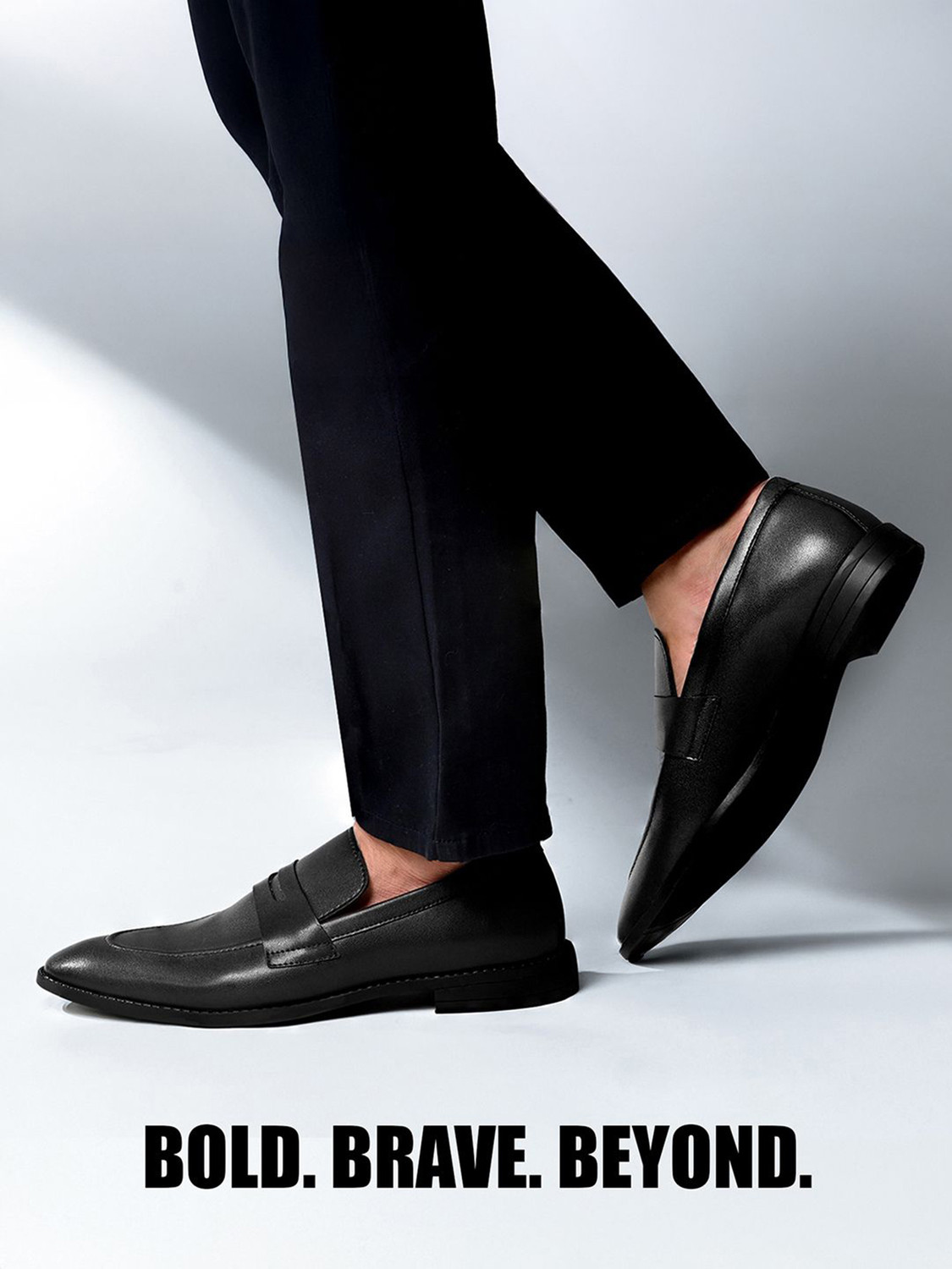 Image of LOUIS STITCH Mens Black Formal Slipon Shoes for Men (RGMCJB) - UK 7 Mocassin For Men