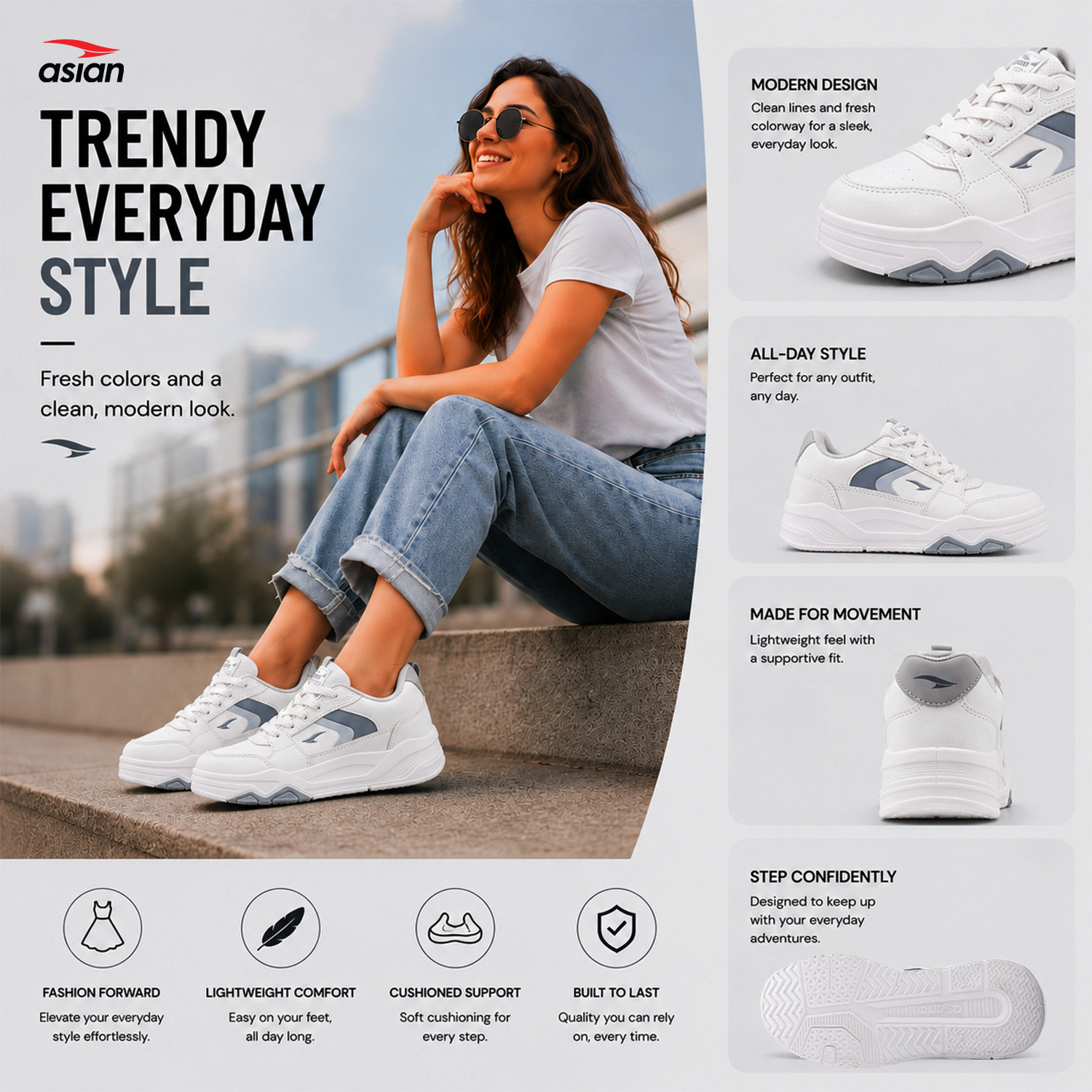 Image of asian Petal-01 Women Chunky Sneakers with Memory Foam & Breathability for Daily Wear Sneakers For Women