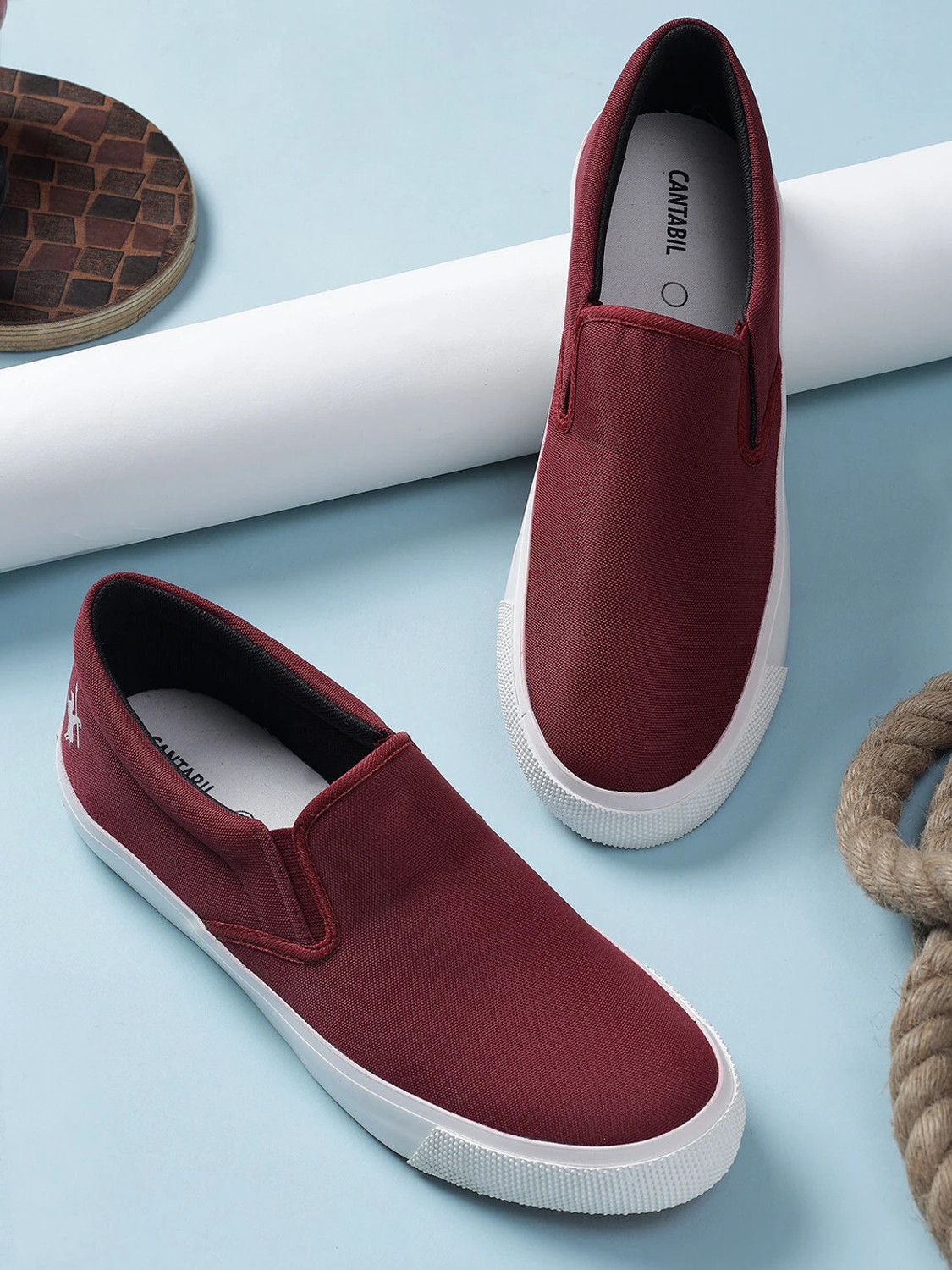 Image of CANTABIL Casual Sneakers Shoes for Men | Lightweight & Comfortable with Cushioned Insole Slip On Sneakers For Men