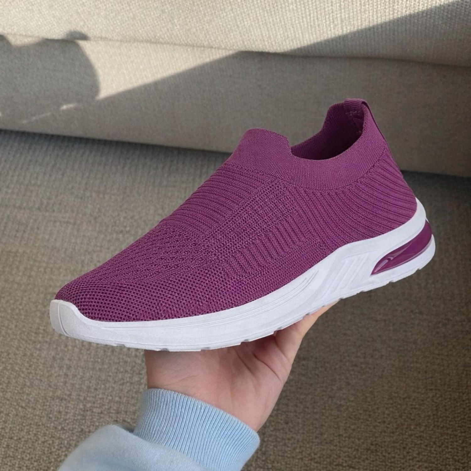 Image of fooinQ Women Gym & Running Shoes Lightweight Breathable Cushioned Comfort AntiSlip Sole Slip On Sneakers For Women