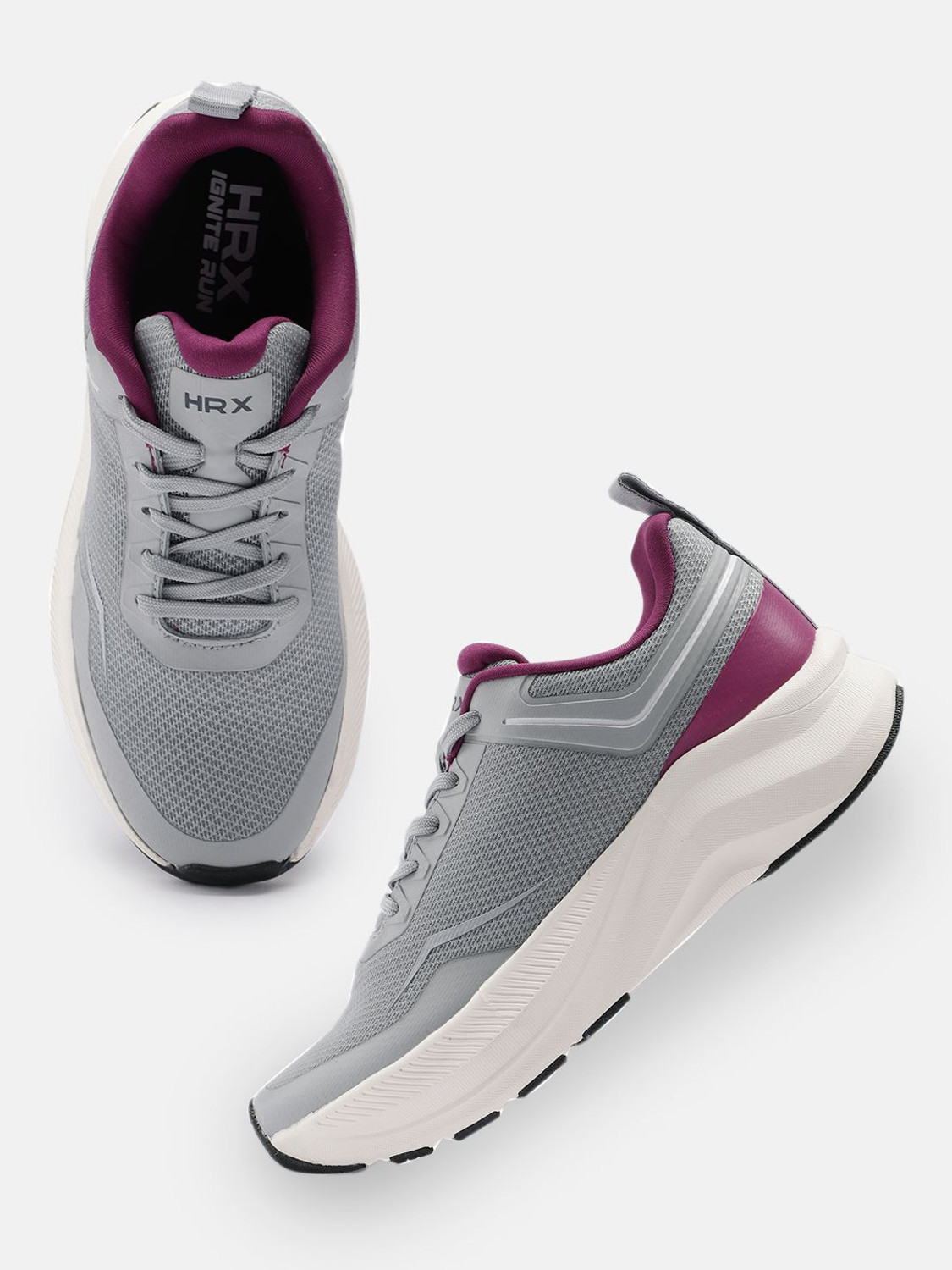 Image of HRX by Hrithik Roshan Running Shoes For Women (Grey, 4)