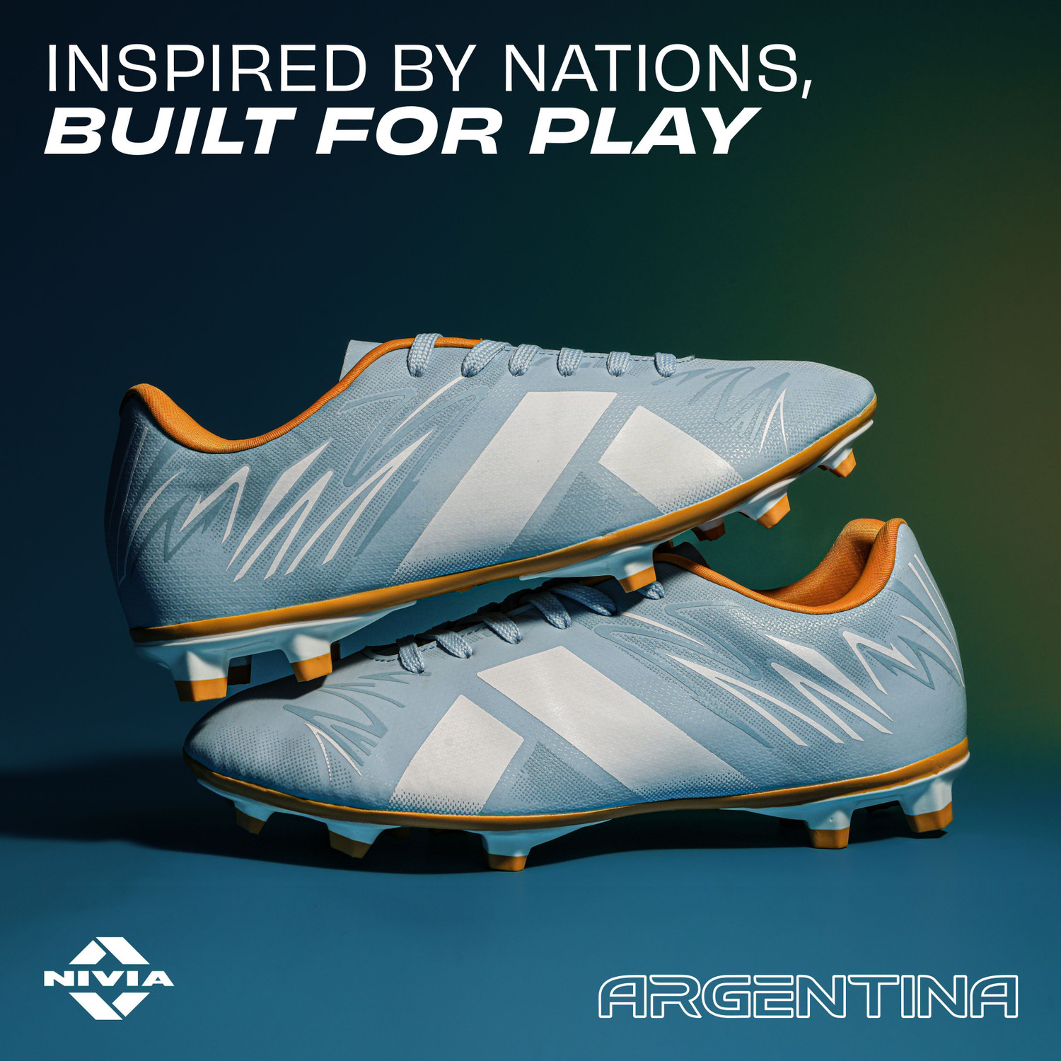 Image of NIVIA Argentina Country Color World Cup Football Studs Football Shoes For Men