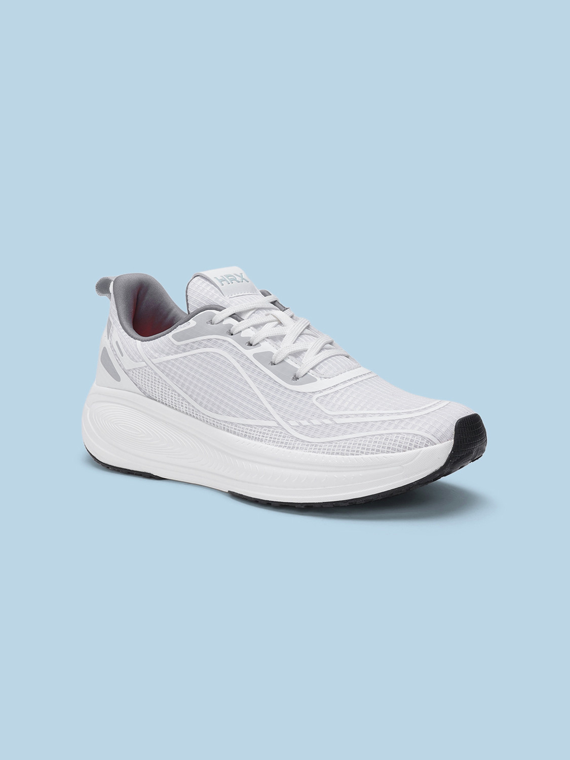 Image of HRX by Hrithik Roshan HX-420 03 Running Shoes For Men (Off White, Grey, 9)