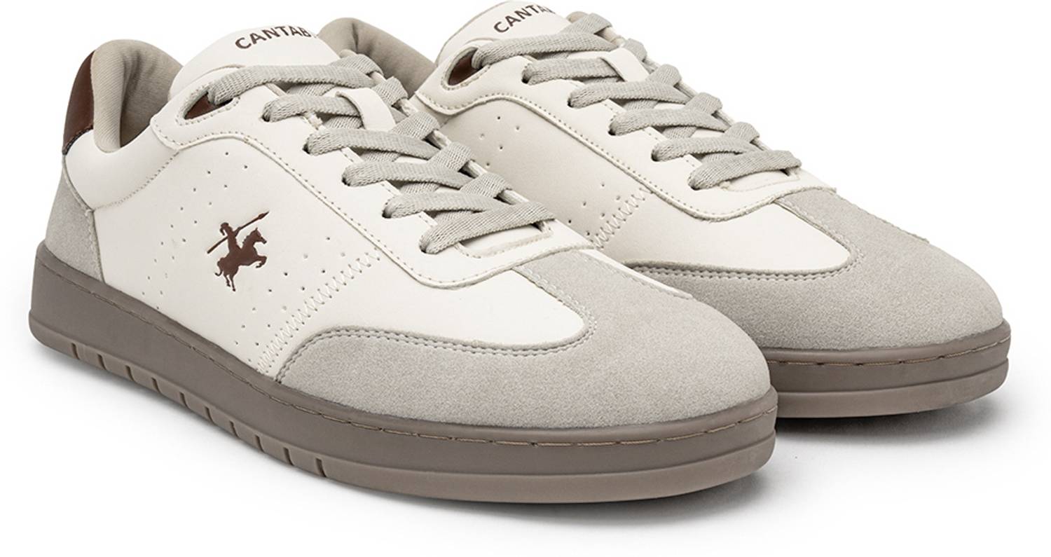 CANTABIL Men's Beige Colourblock Casual Sneakers - Image 4