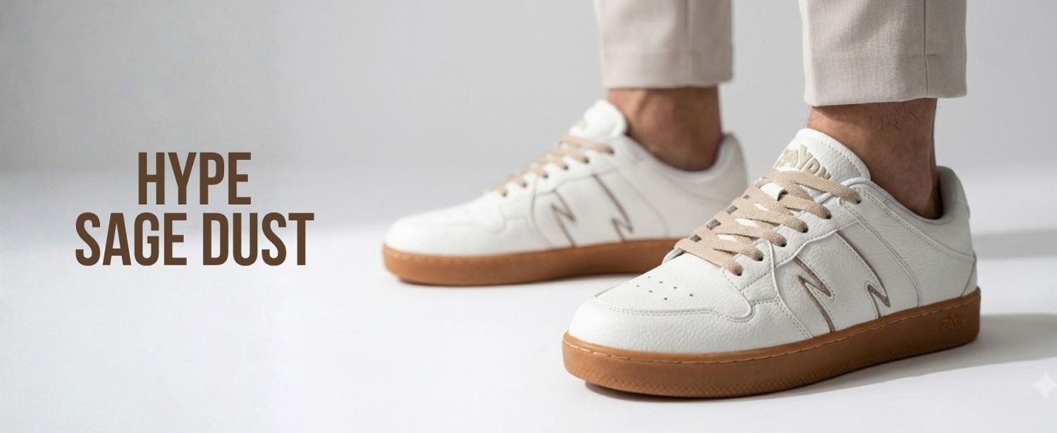Image of zaydn sneakers private limited HYPE SAGE DUST Sneakers For Unisex (White, 9)