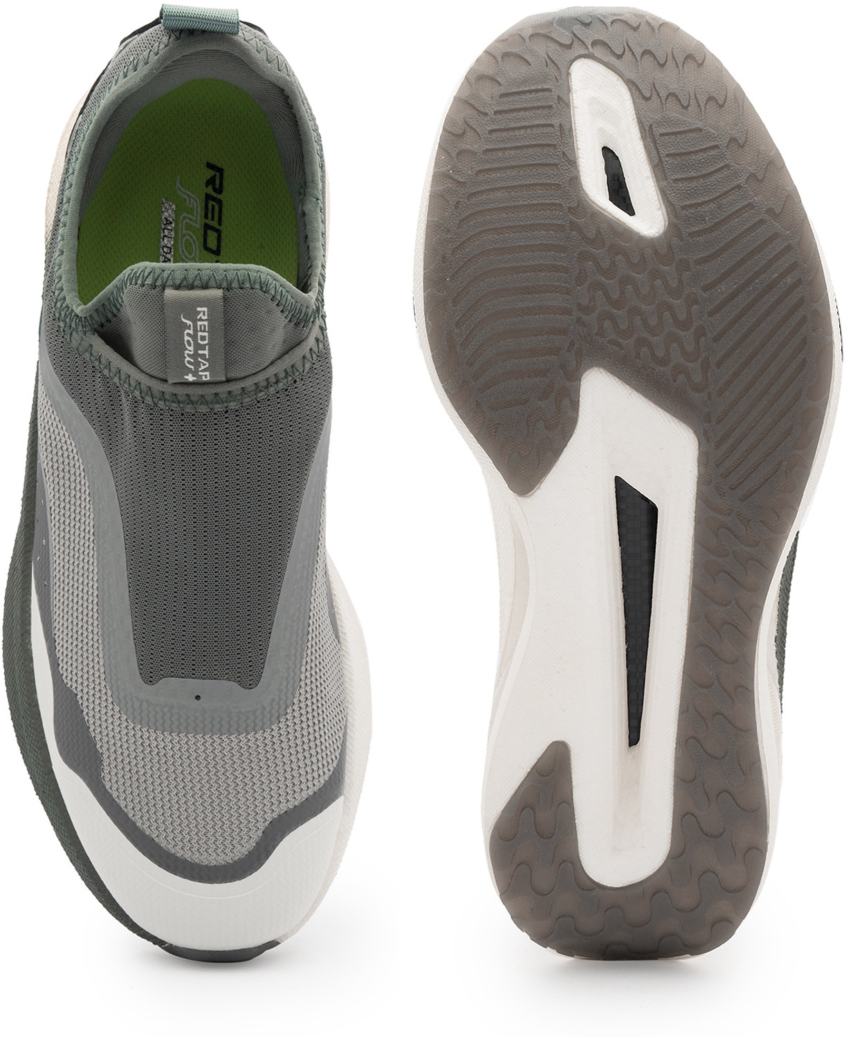 Image of RED TAPE Low Cut Walking Slip-On for Men in Olive | Walking Slip-On Walking Shoes For Men