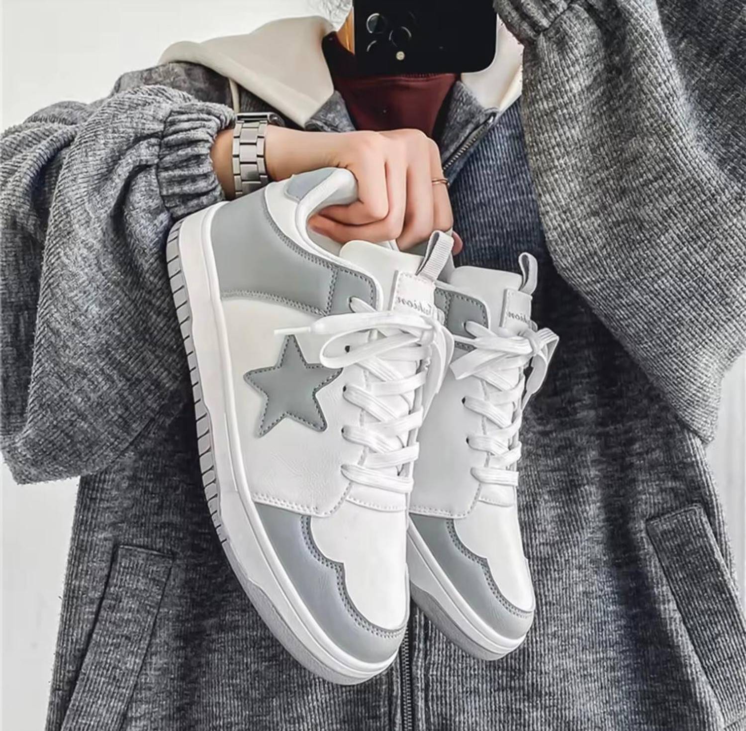 ZonTeX Casual Grey Sneakers For Men - Image 1