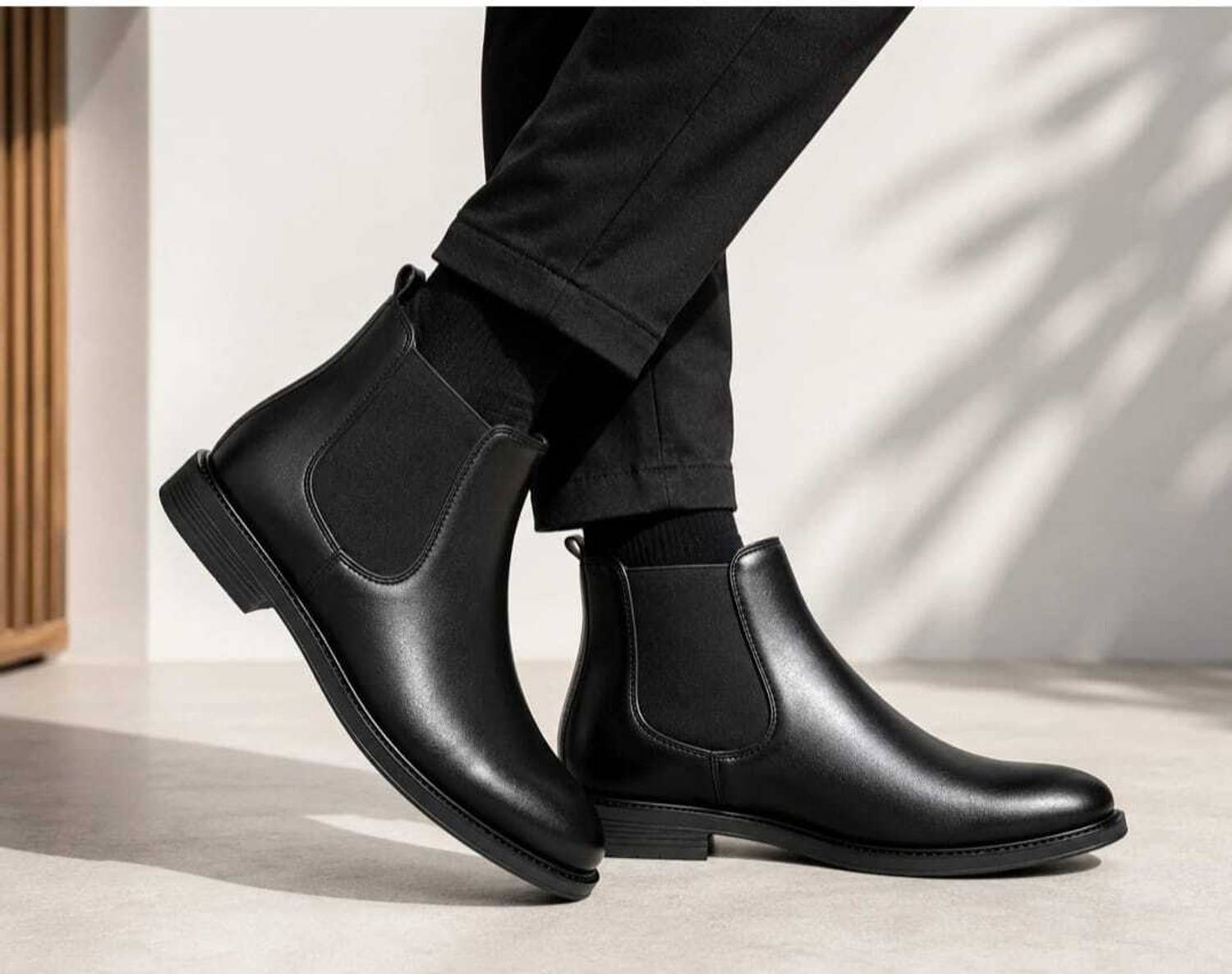 Vortoxia Men's Modern Black Chelsea Casuals - Image 5