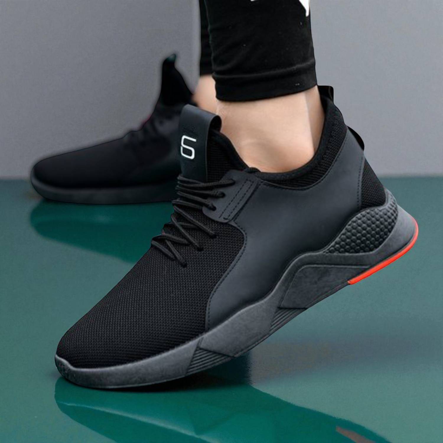 Free Kicks SW-343 Men Black Sneakers - Image 5