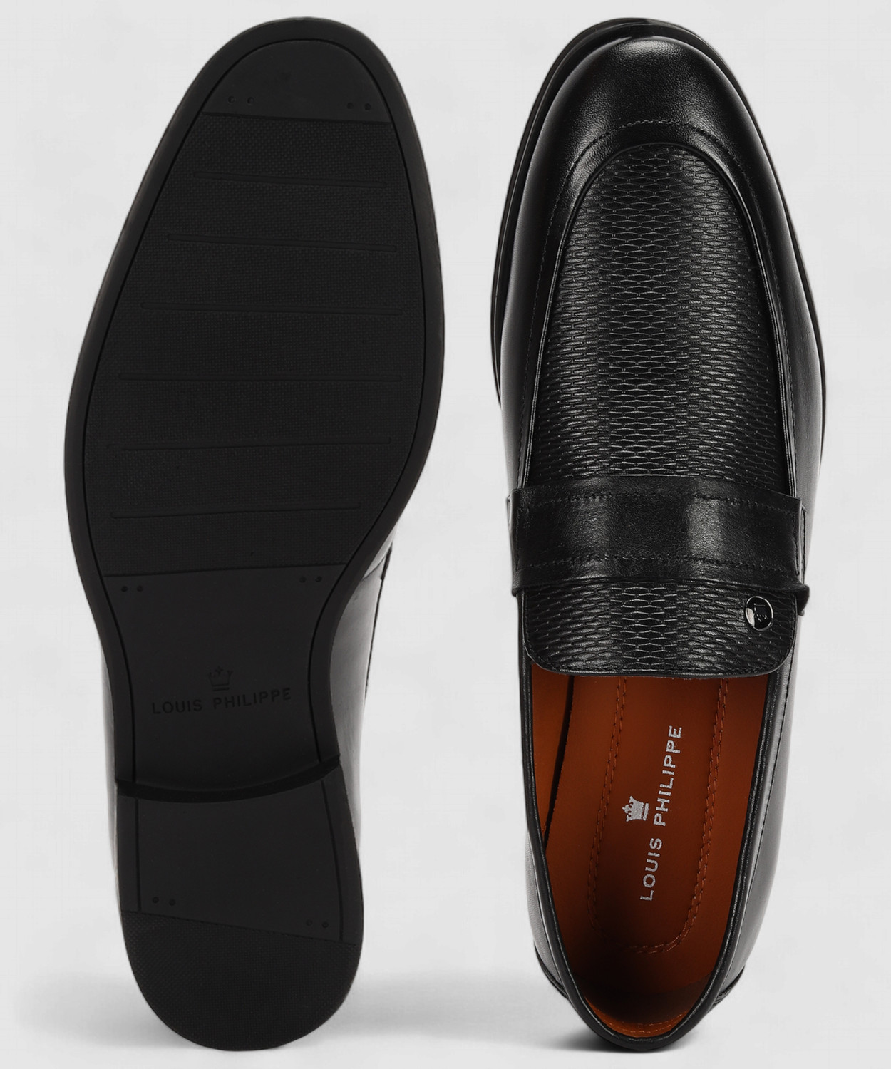Image of LOUIS PHILIPPE Premium Leather Breathable Anti-Slip with Heel Formal Slip On For Men