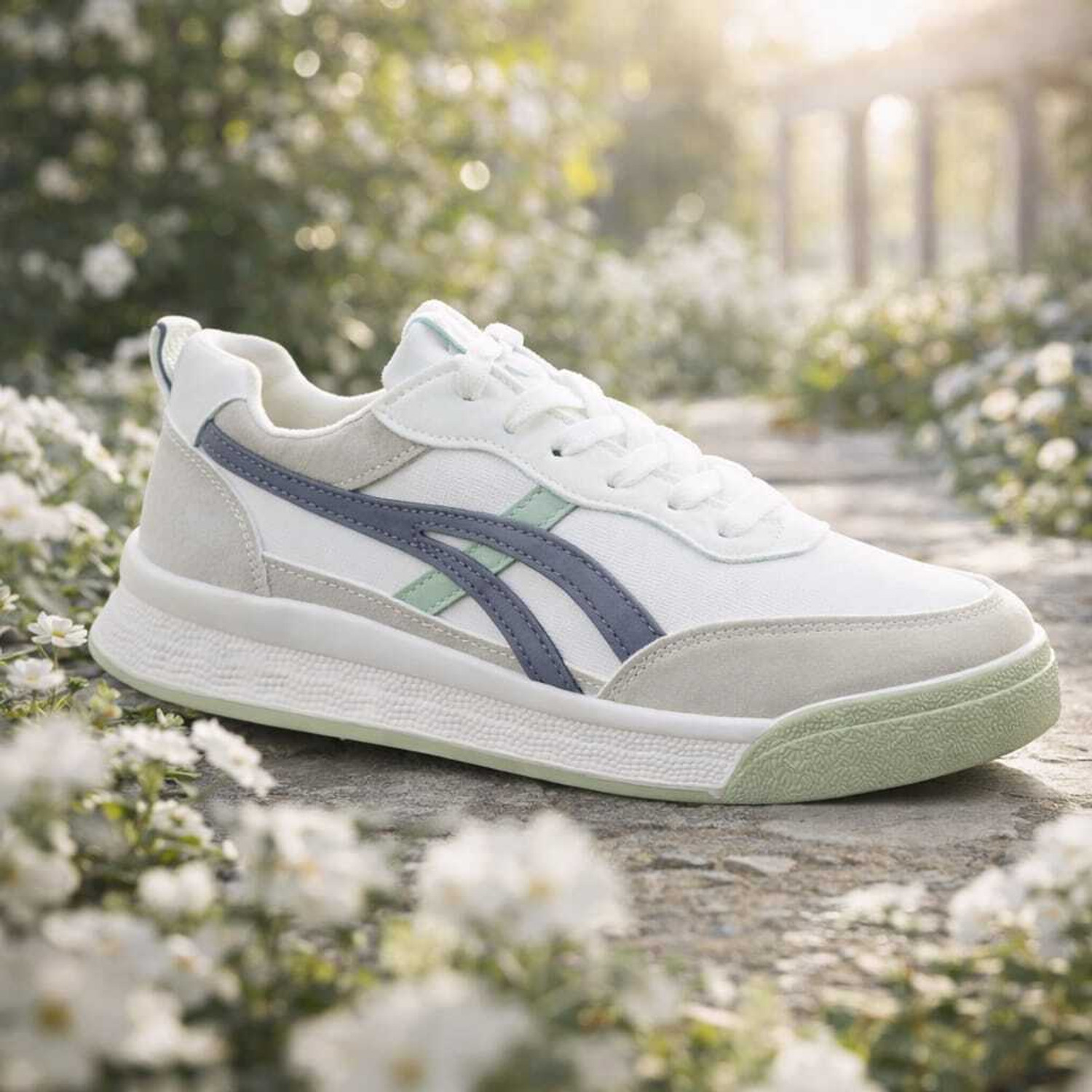 Image of Kairosphere Men's Stylish White Sneakers Casual Lightweight Daily Wear Shoes Sneakers For Men
