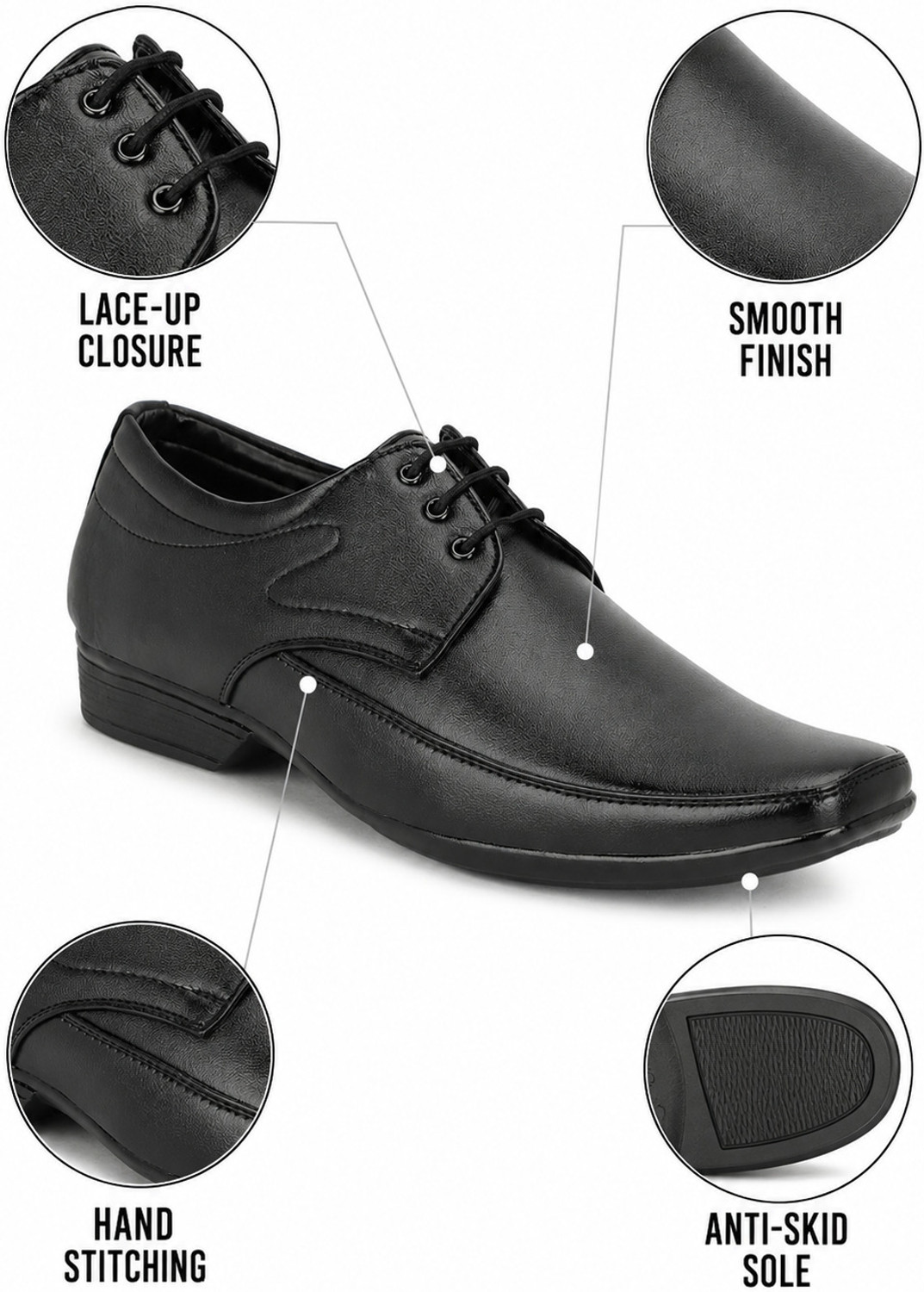 Image of NARKI Formal Shoes for Men | Black Formal Shoes | Office & Official Wear Derby For Men
