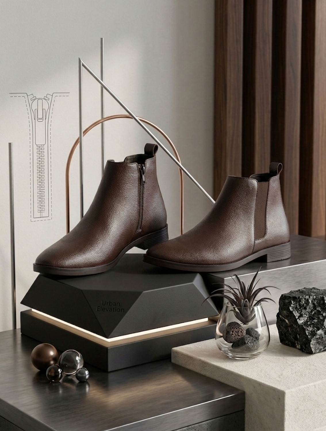 Image of TANN & TRAIL Men's Chelsea Zipper Boots For Men