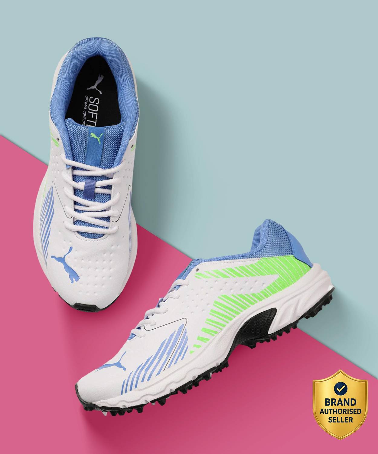PUMA Cricket Power Shoes for Men (White)