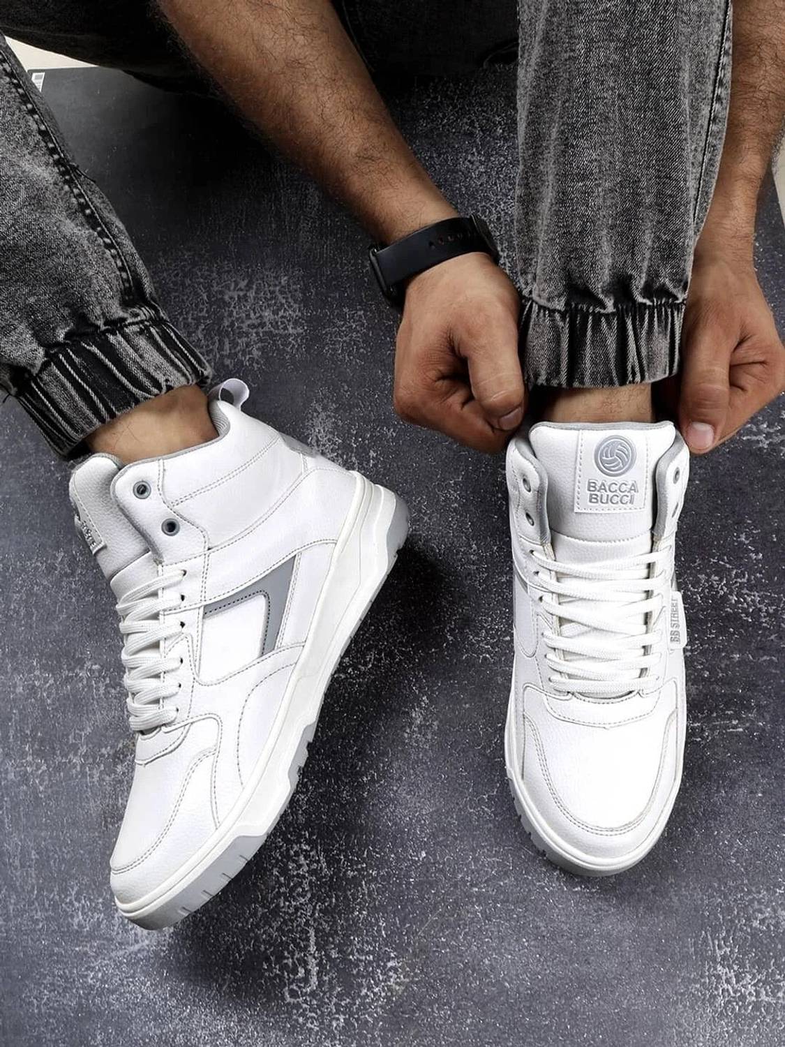 bacca bucci Cappuccino Skystompers Retro High-Top Sneakers - Image 3