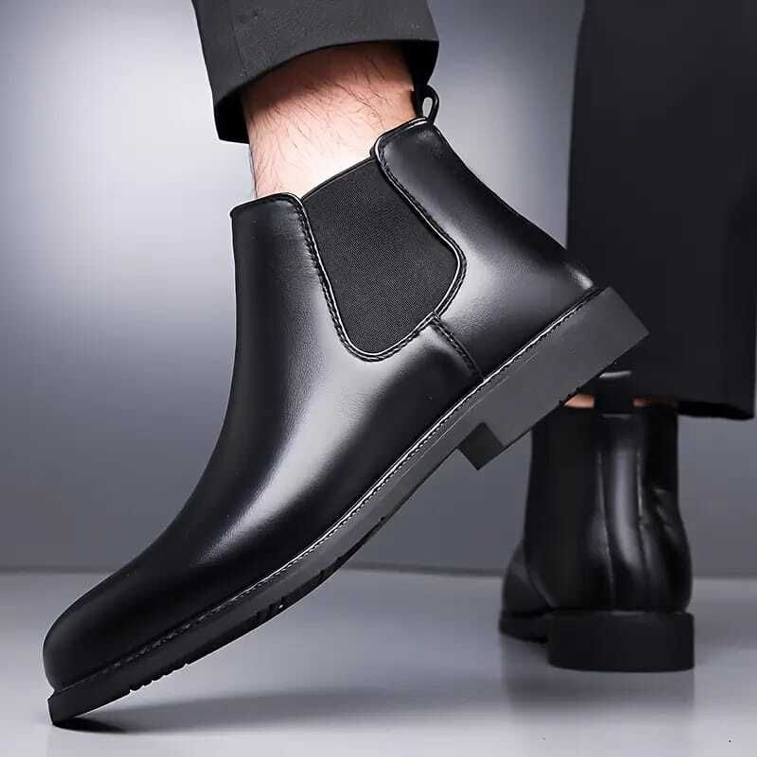 Image of D GOT Men Chelsea Slip-On Synthetic Leather Comfortable Boots For Men