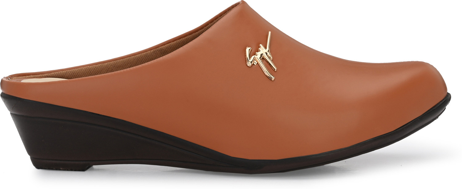 Image of FOOTLOOSE Women Flats Comfortable Slip On Backless Pointed Toe Mules Shoes Casuals For Women