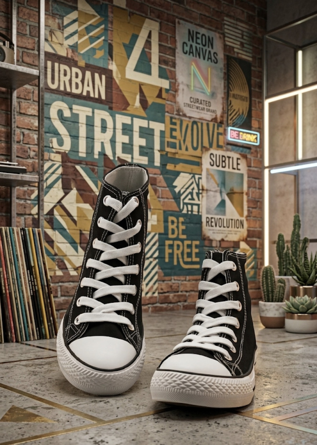 Image of HOCKWOOD Street Smart Sneakers Sneakers For Men (Black, White, 9)