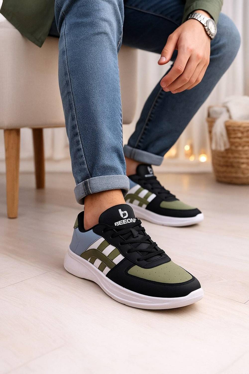 BeeOne Lightweight, Memory Foam Cushion Sole Mocassin For Men Sneakers For Men