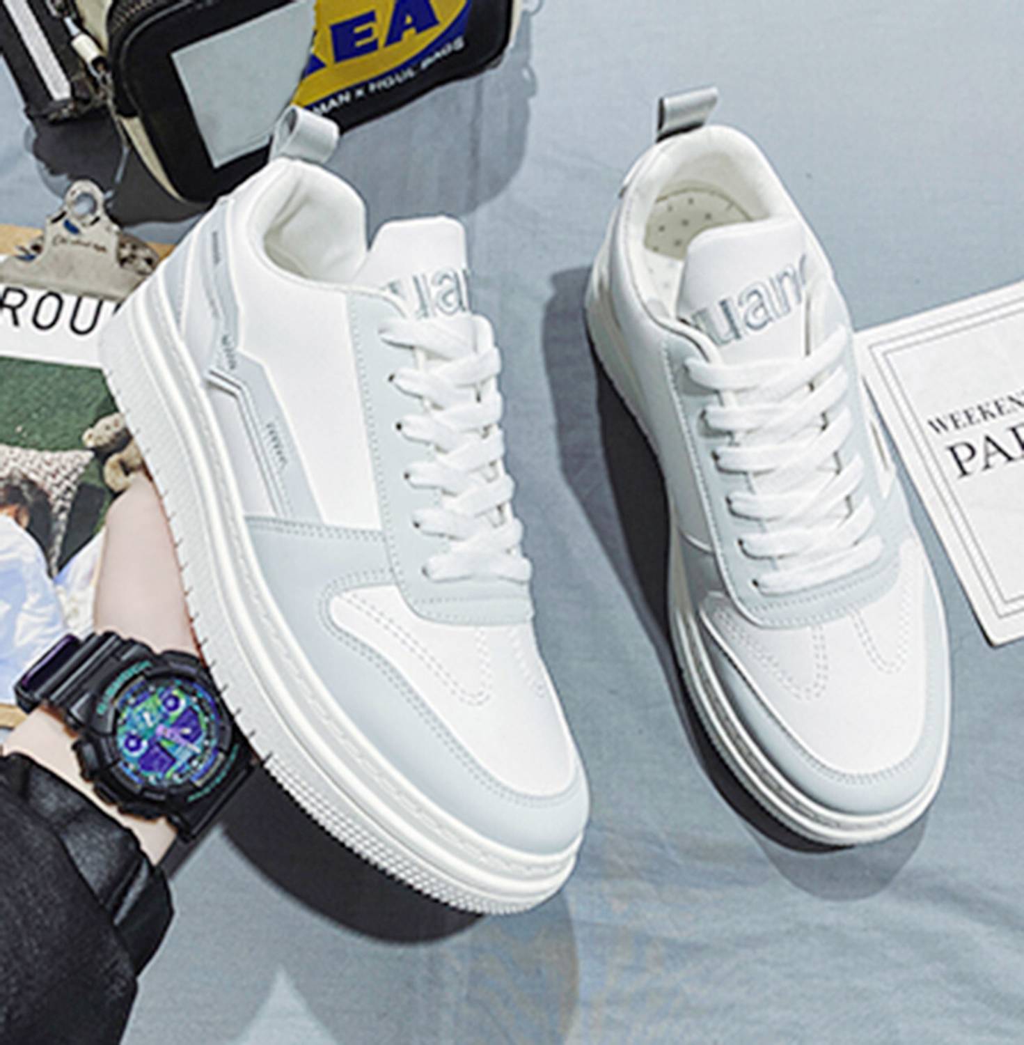 Zsyto Men's White Sneakers - Image 3