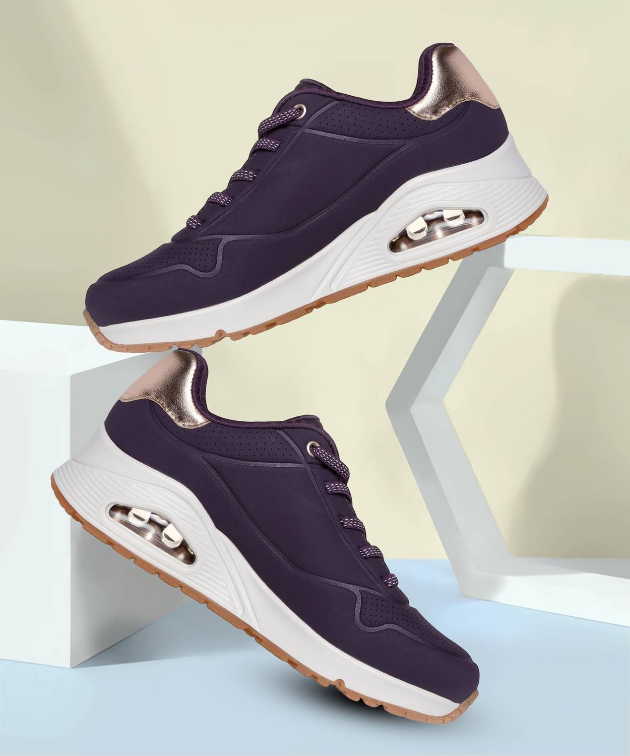 Skechers UNO - SHIMMER AWAY Sneakers For Women (Purple , 6)