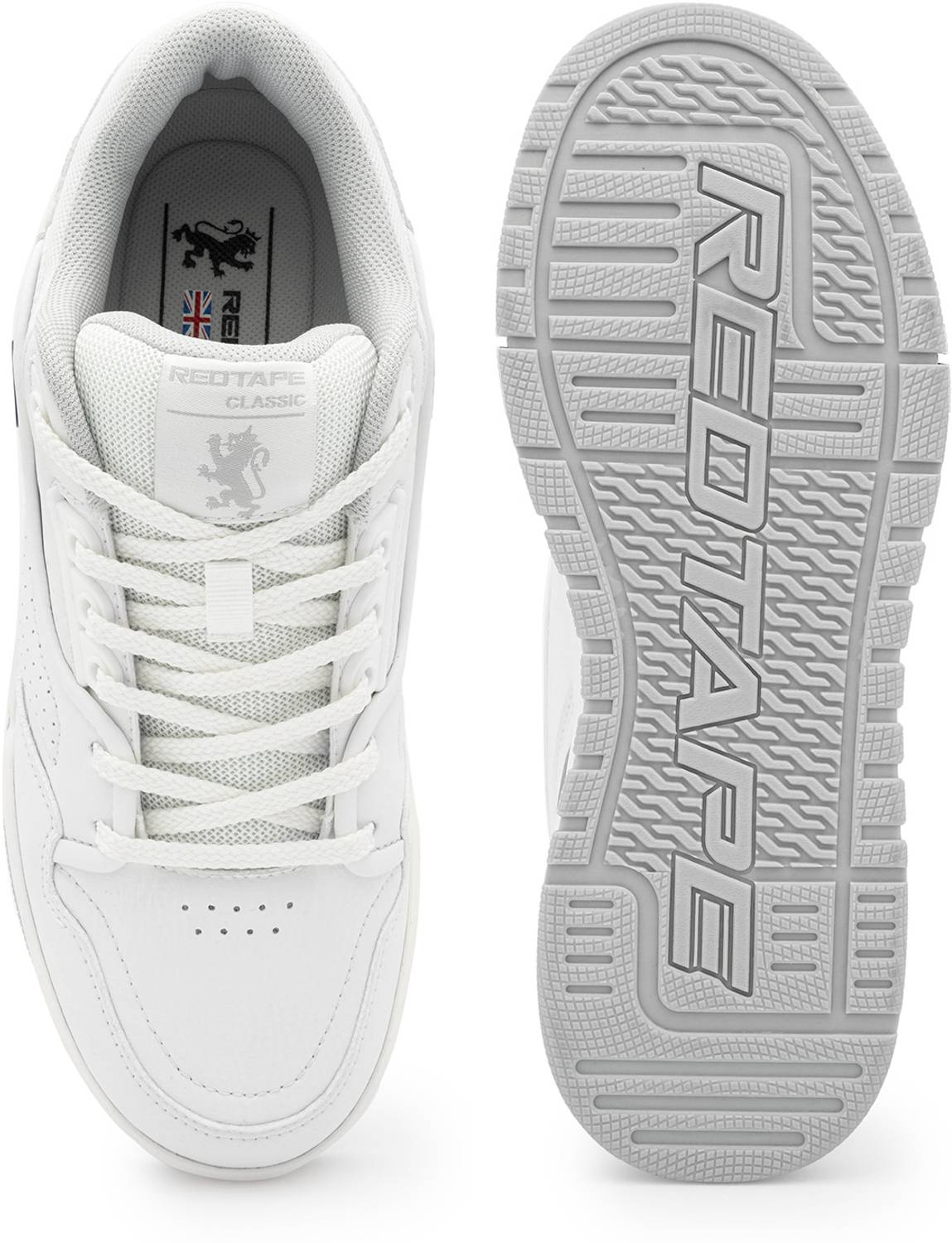 RED TAPE Men's Low Cut Sneaker in White Grey - Image 5