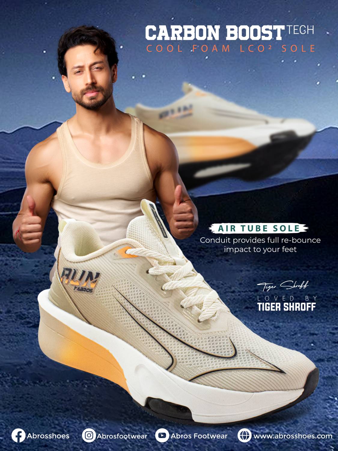 Abros GRANOX-PRO Men's White Running Shoes - Image 2