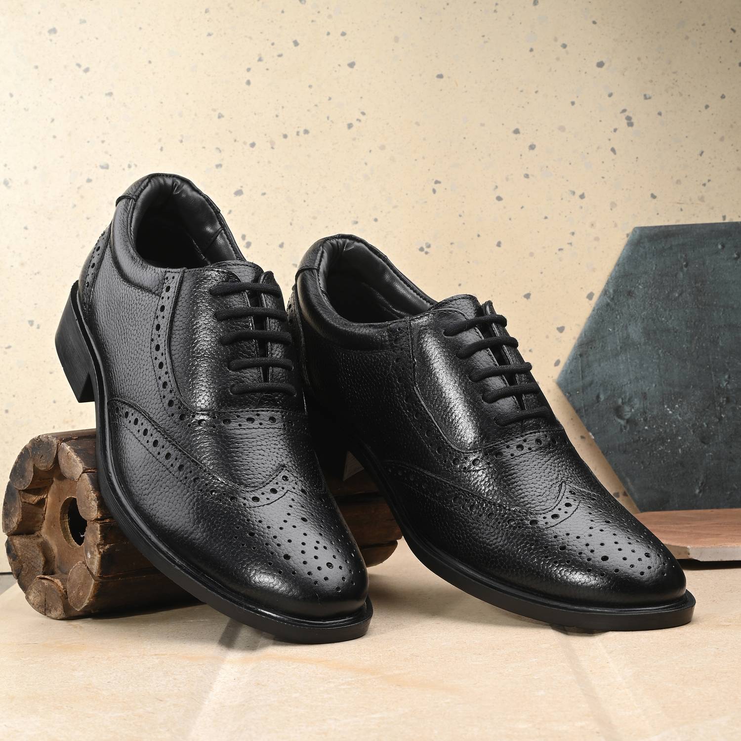 AUSERIO Genuine Leather Formal Shoes Light|Comfort|Trendy|Premium Shoes Lace Up For Men