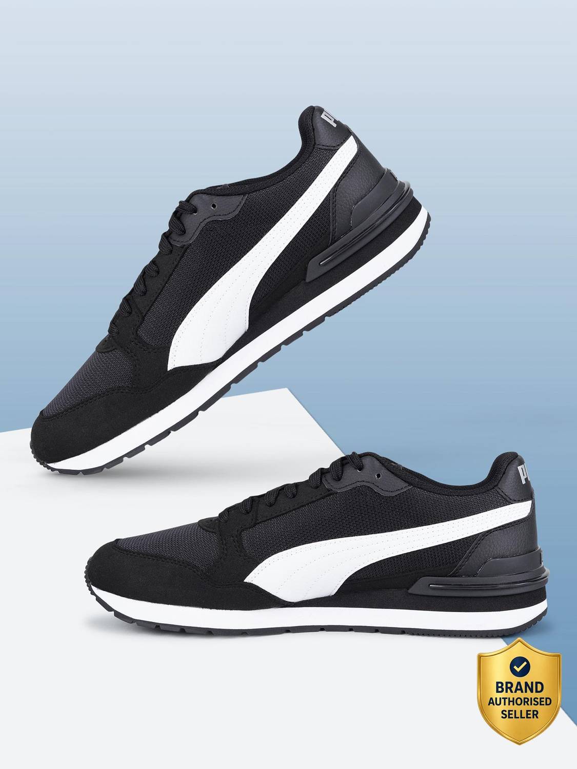 PUMA ST Runner v4 Mesh Sneakers for Men (Black)