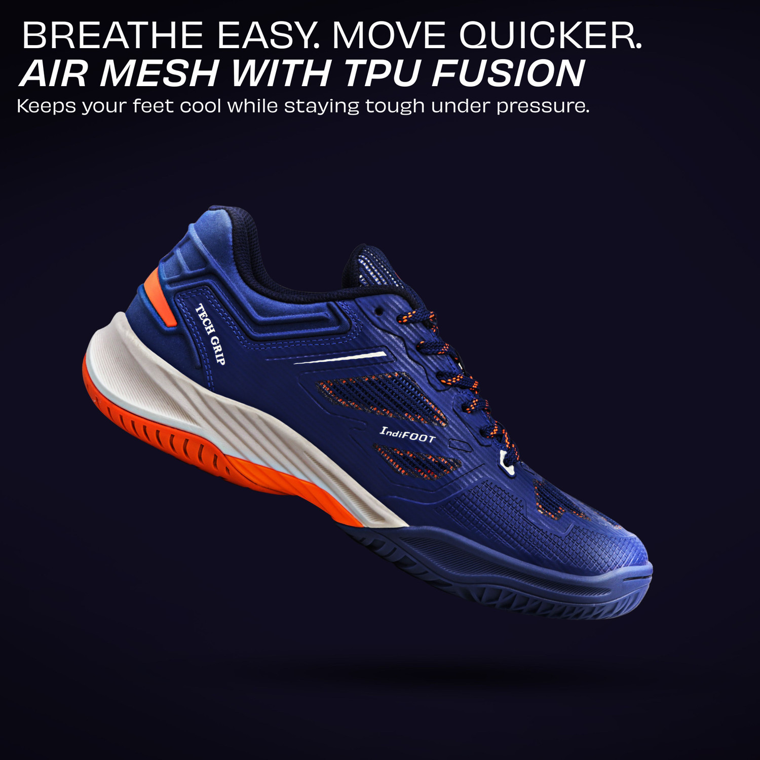 Image of NIVIA Mid Court, Flexipro Sole Technology, Dual Layer Cushioning, Tennis Shoes For Men