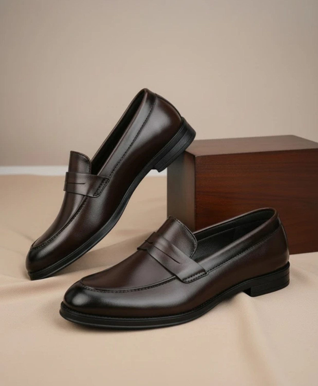 Image of ZENIN Men's Brown slip On / Comfortable Premium Formal shoes / Loafers For Men