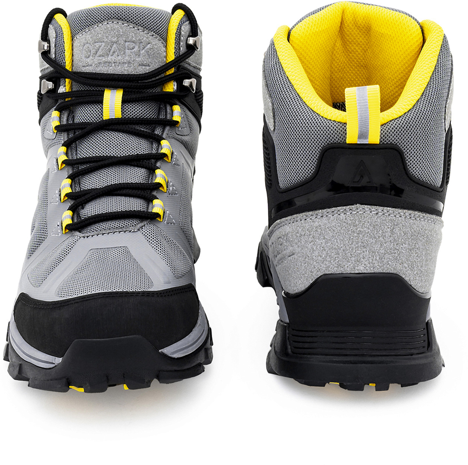 Image of RED TAPE Ozark Outdoor Hiking Shoes for Men | Grey Yellow Outdoor Performance Hiking & Trekking Shoes For Men