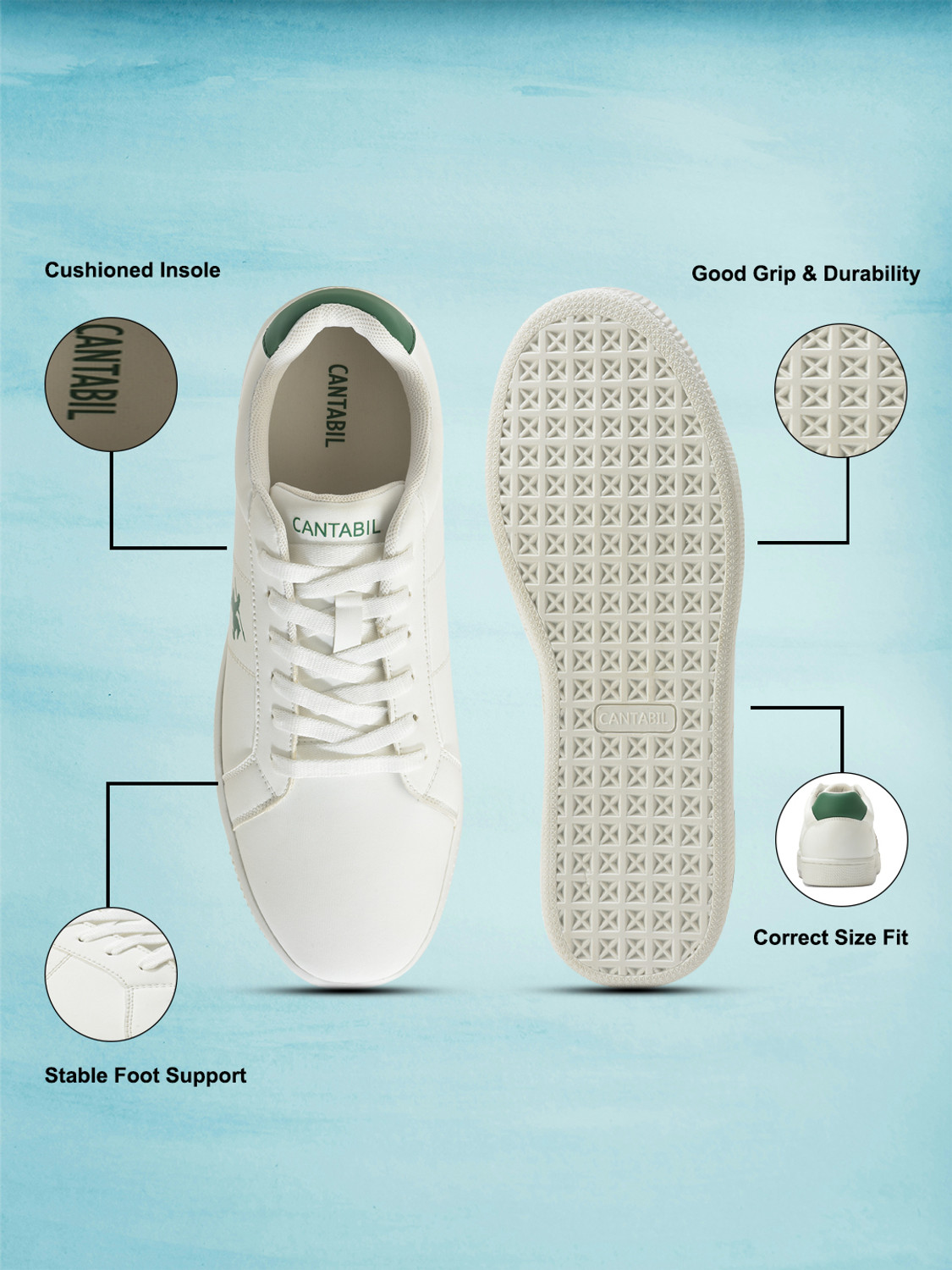 Image of CANTABIL Cantabil Sneaker Shoes for Men l Lightweight & Comfortable with Cushioned Insole Sneakers For Men